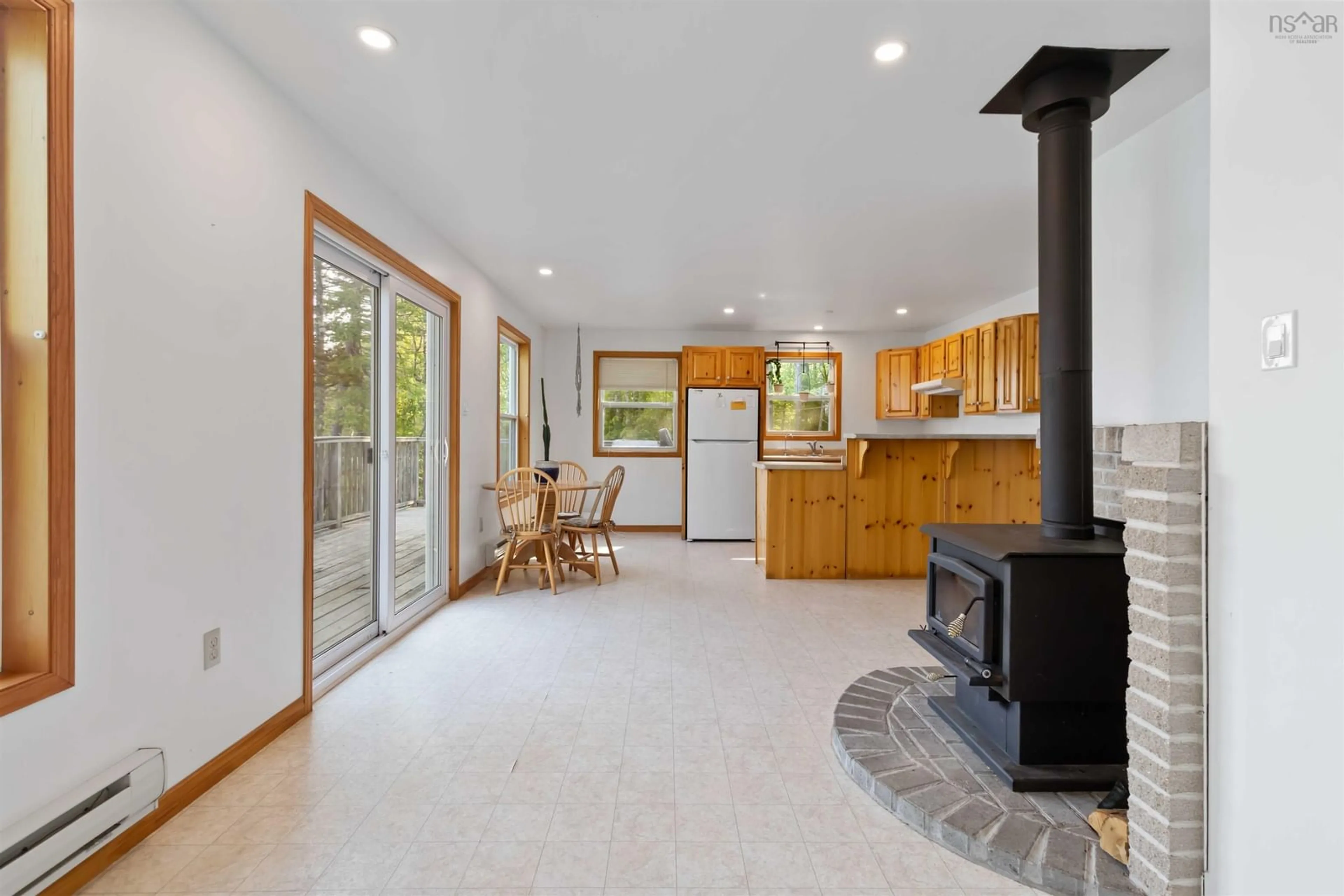Open concept kitchen, ceramic/tile floor for 60 Huber Rd, Camperdown Nova Scotia B4V 6T6