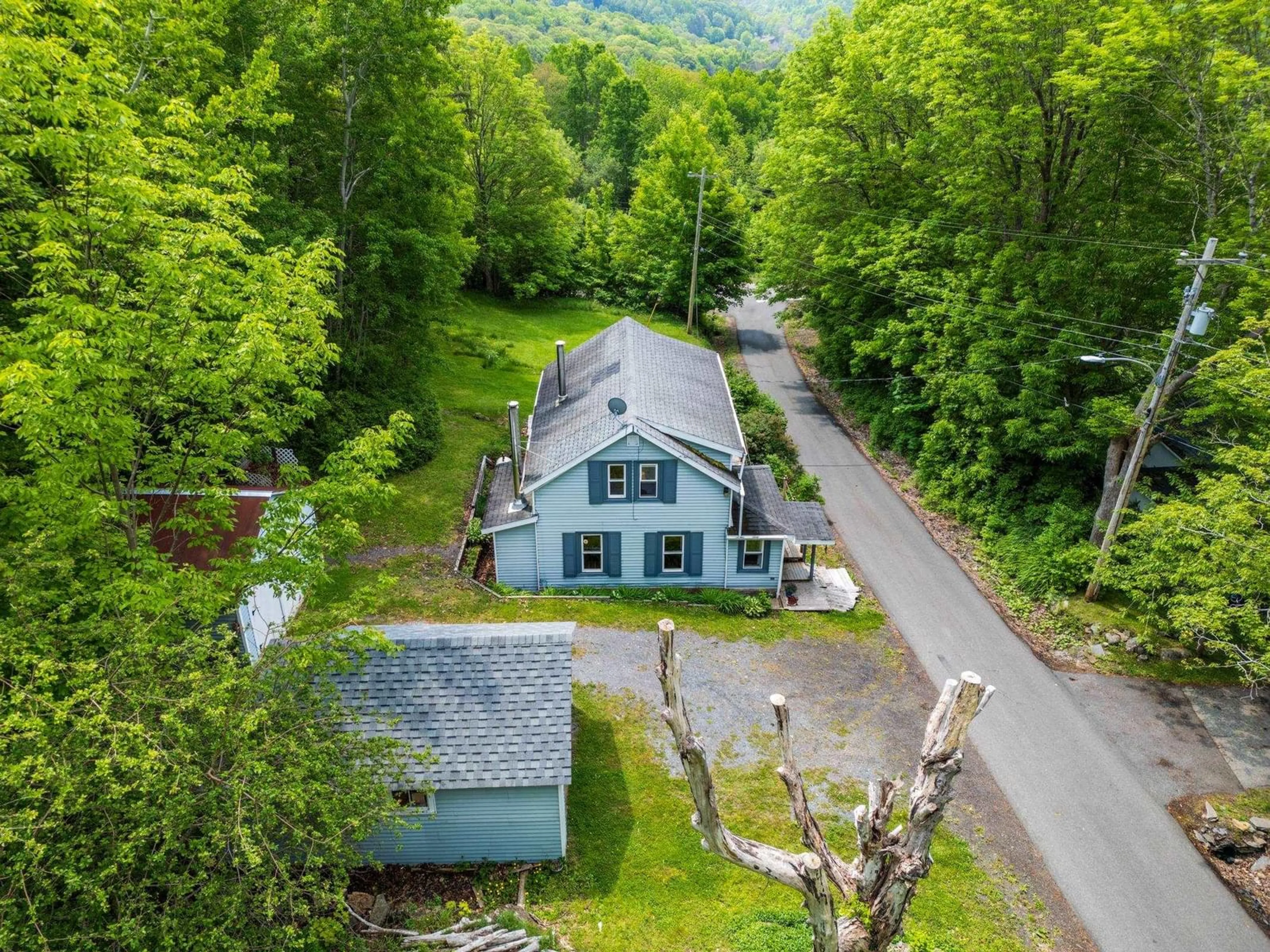 A pic from outside/outdoor area/front of a property/back of a property/a pic from drone, unknown for 14 Cross St, Bear River Nova Scotia B0S 1B0