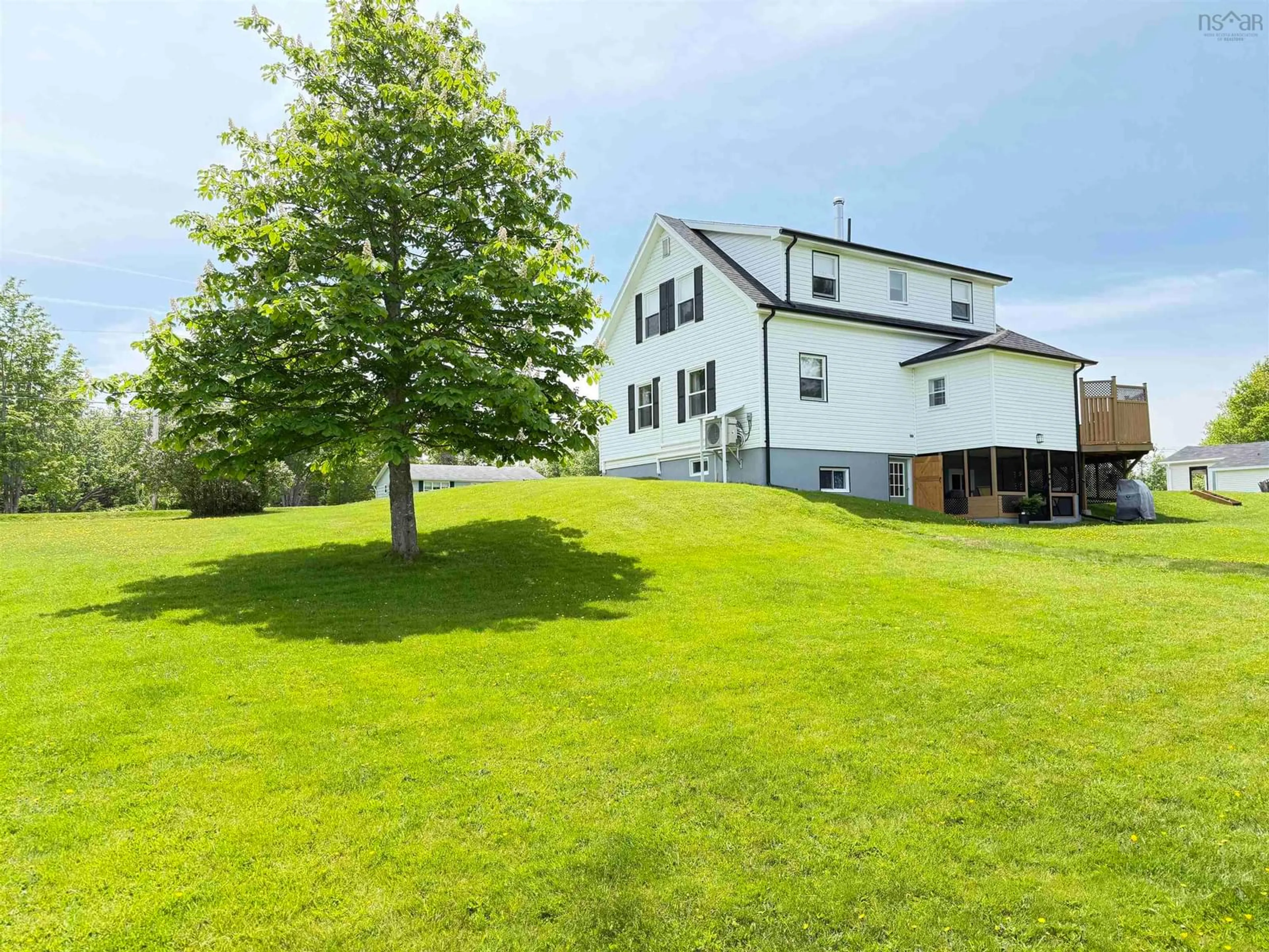 A pic from outside/outdoor area/front of a property/back of a property/a pic from drone, water/lake/river/ocean view for 1123 Three Brooks Road, Central Caribou Nova Scotia B0K 1H0