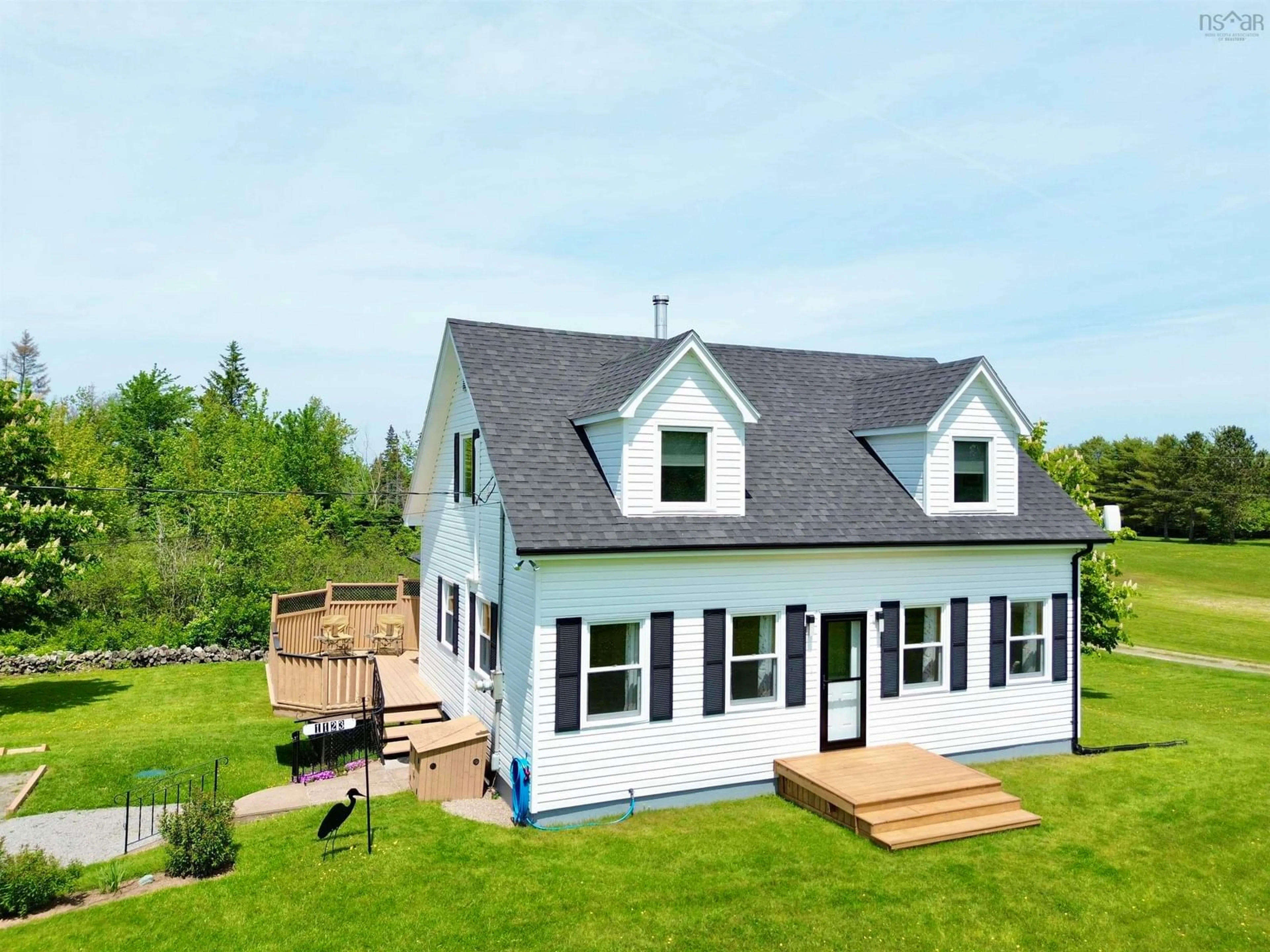 A pic from outside/outdoor area/front of a property/back of a property/a pic from drone, water/lake/river/ocean view for 1123 Three Brooks Road, Central Caribou Nova Scotia B0K 1H0