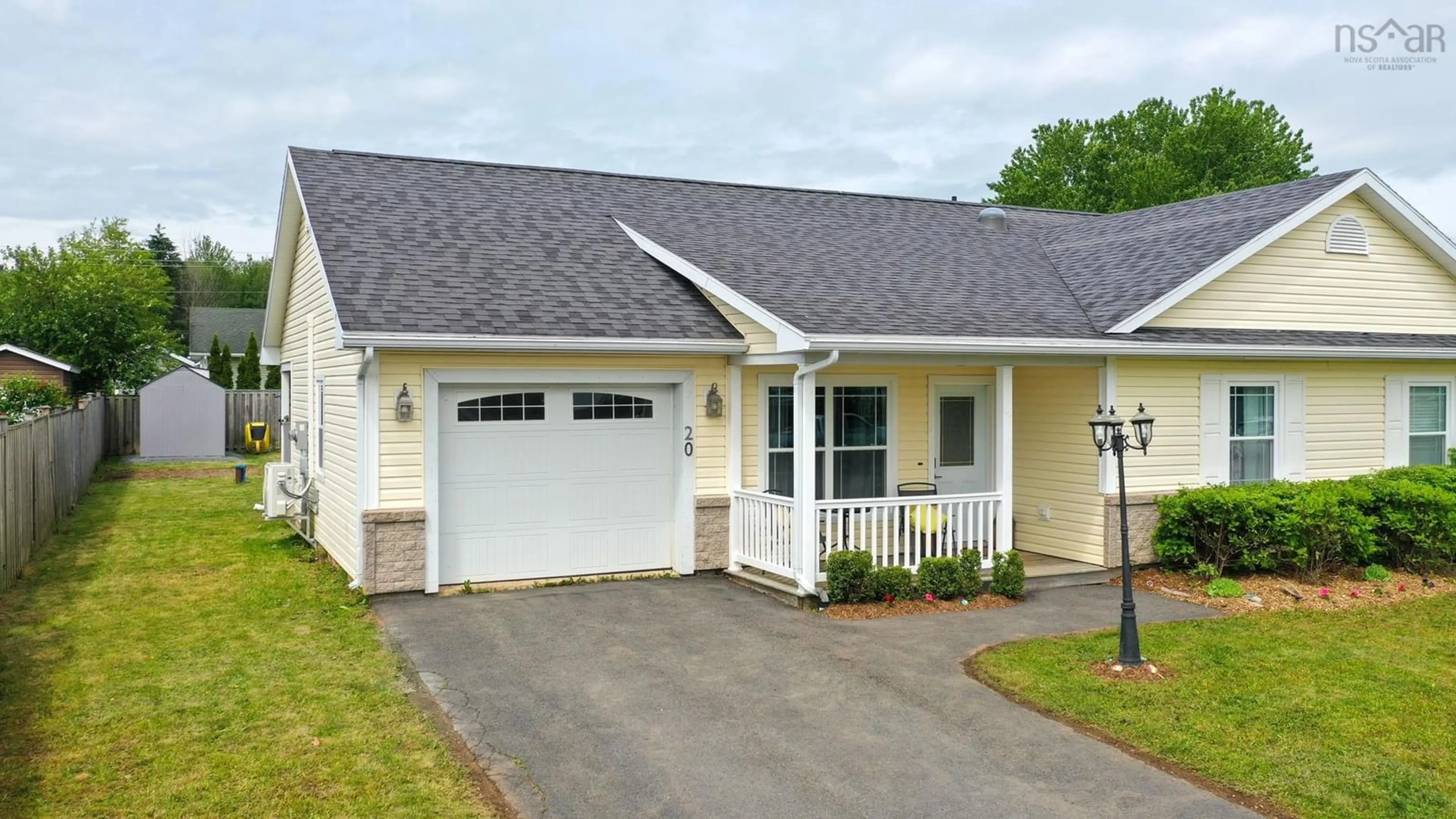 Home with vinyl exterior material, street for 20 Beckwith Dr, Berwick Nova Scotia B0P 1E0
