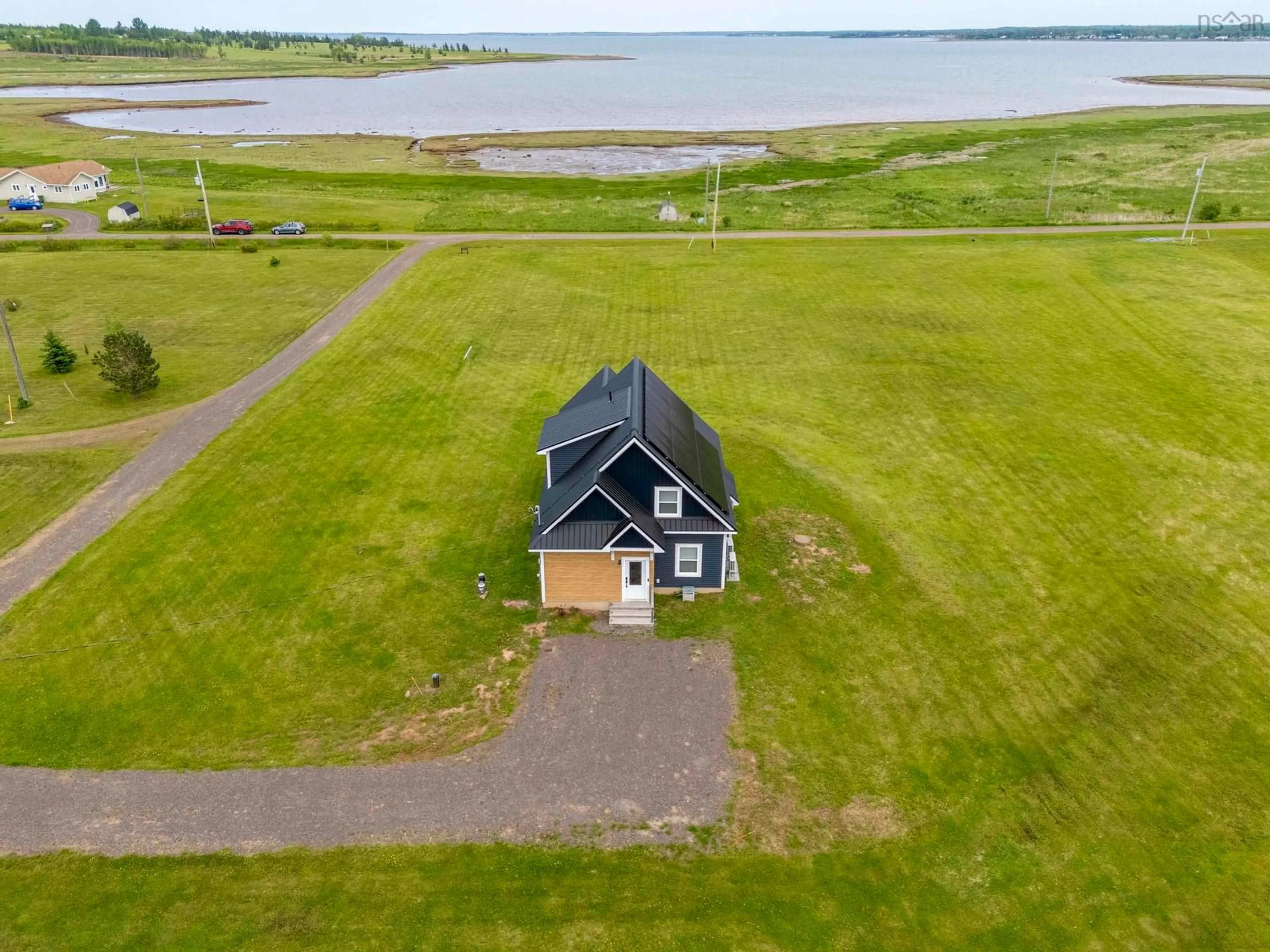A pic from outside/outdoor area/front of a property/back of a property/a pic from drone, water/lake/river/ocean view for 57 Brigantine Lane, Brule Point Nova Scotia B0K 1V0