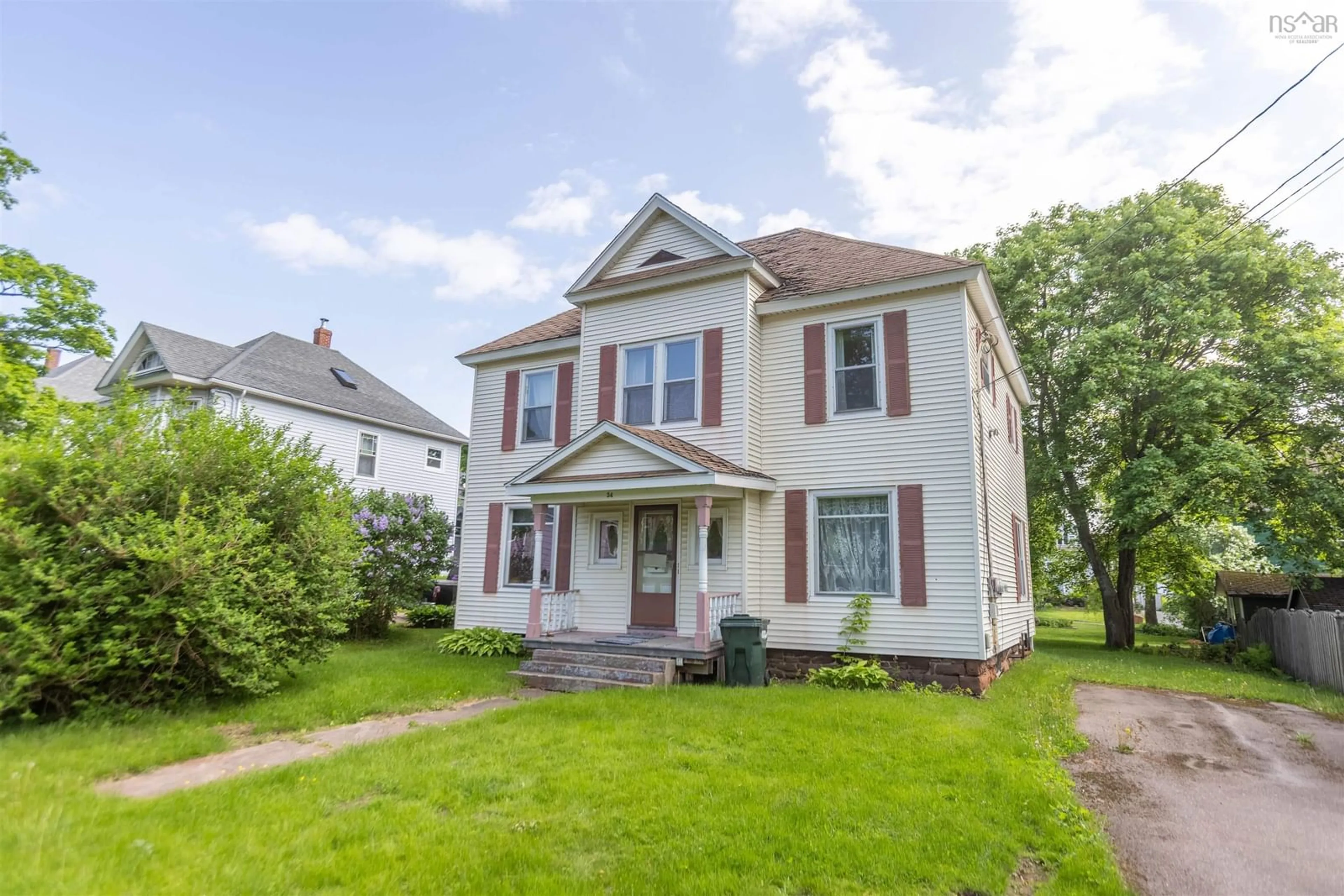 Home with vinyl exterior material, street for 34 Clarence St, Amherst Nova Scotia B4H 3P1