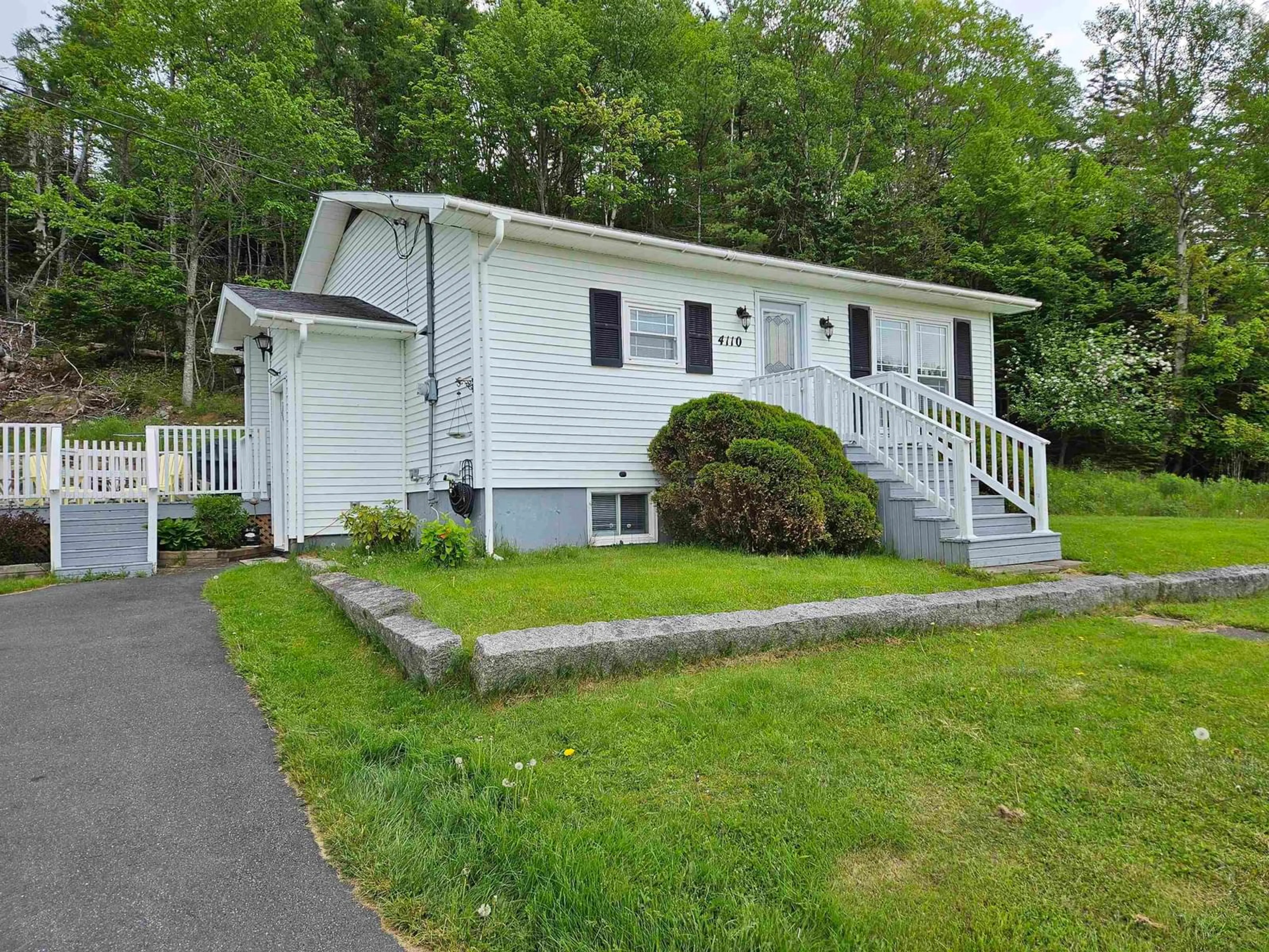 Home with vinyl exterior material, street for 4110 Sonora Road, Sherbrooke Nova Scotia B0J 3C0