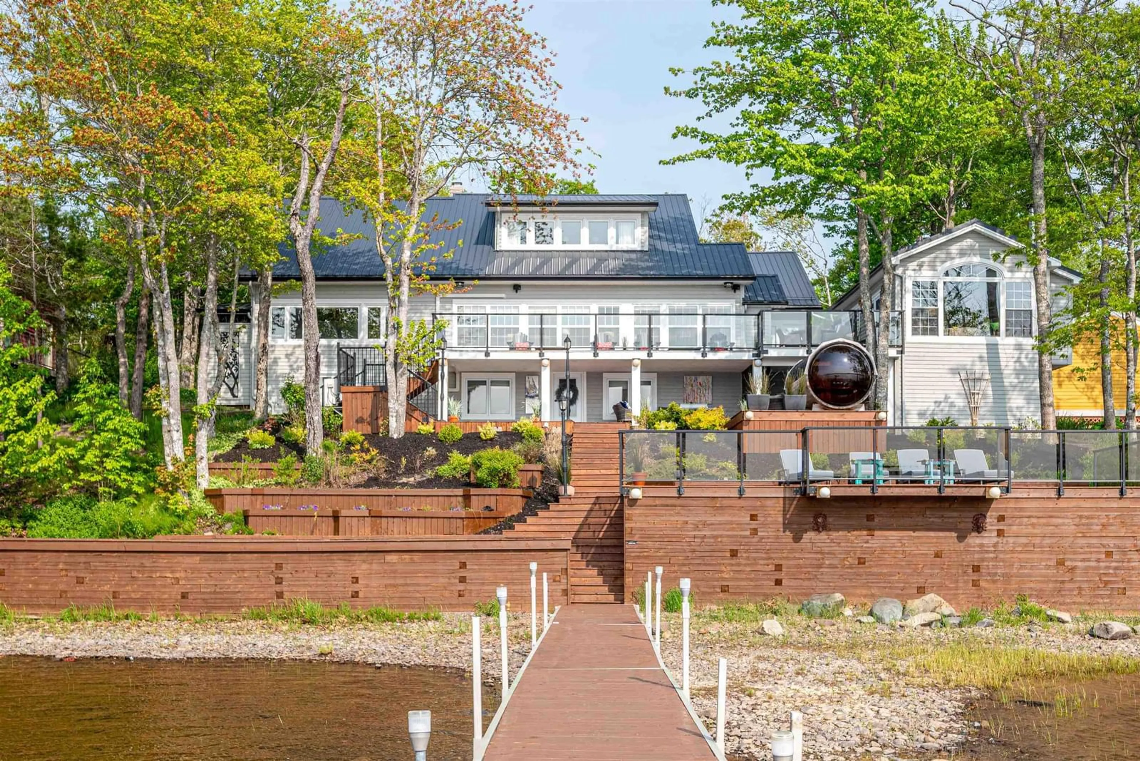 Patio, water/lake/river/ocean view for 22 Parkview Dr, Oakfield Nova Scotia B2T 1B1