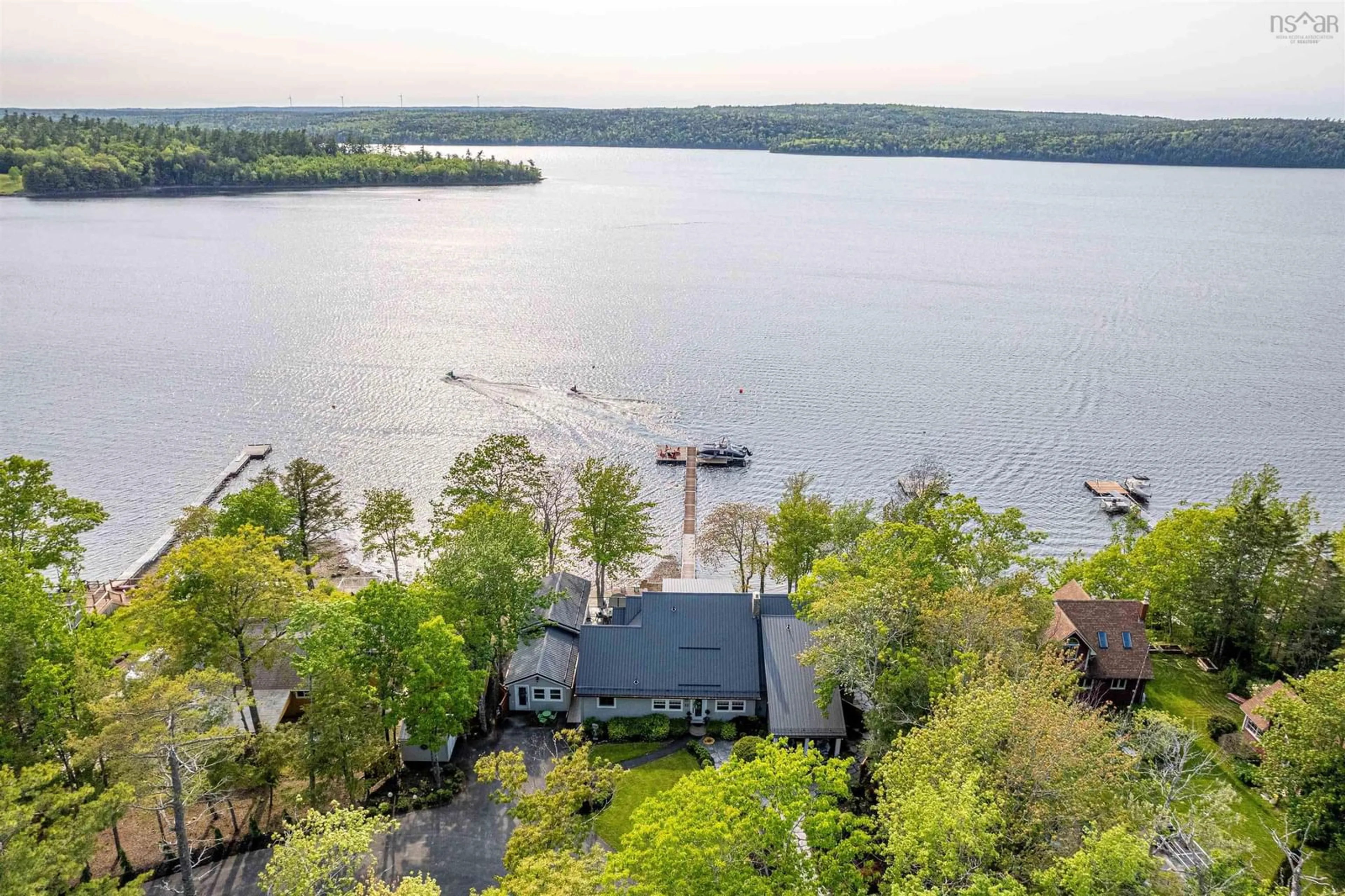 A pic from outside/outdoor area/front of a property/back of a property/a pic from drone, water/lake/river/ocean view for 22 Parkview Dr, Oakfield Nova Scotia B2T 1B1
