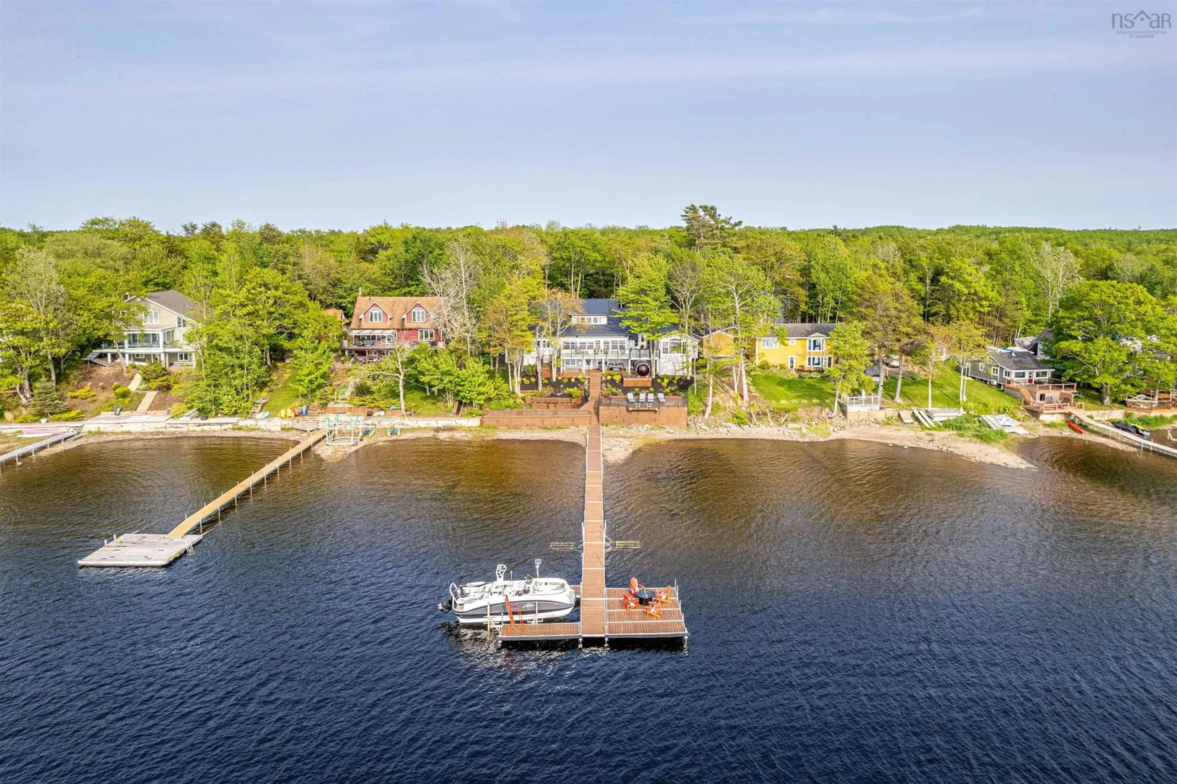 A pic from outside/outdoor area/front of a property/back of a property/a pic from drone, water/lake/river/ocean view for 22 Parkview Dr, Oakfield Nova Scotia B2T 1B1