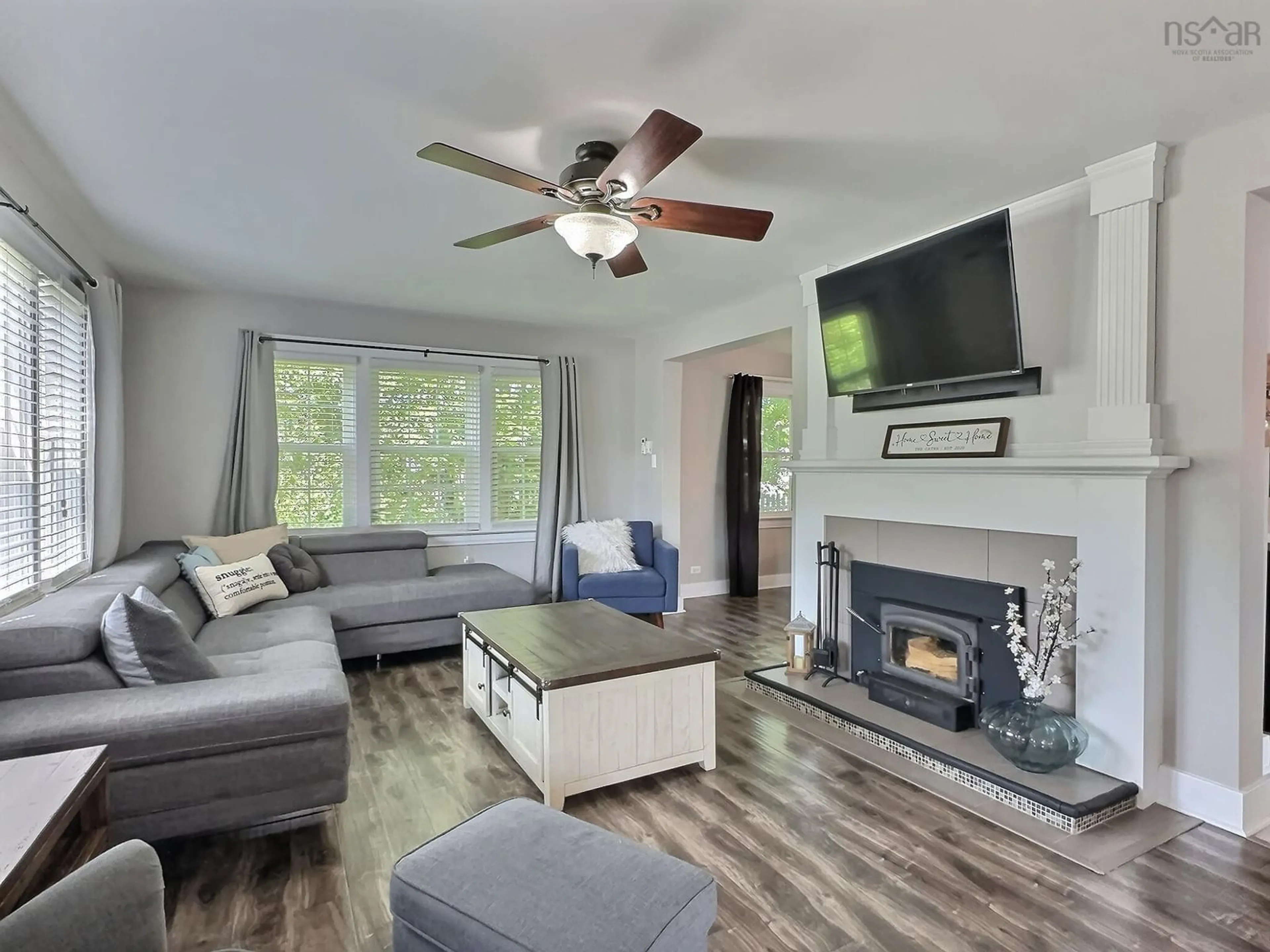 Living room with furniture, unknown for 1395 East Prince St, Salmon River Nova Scotia B2N 7G3