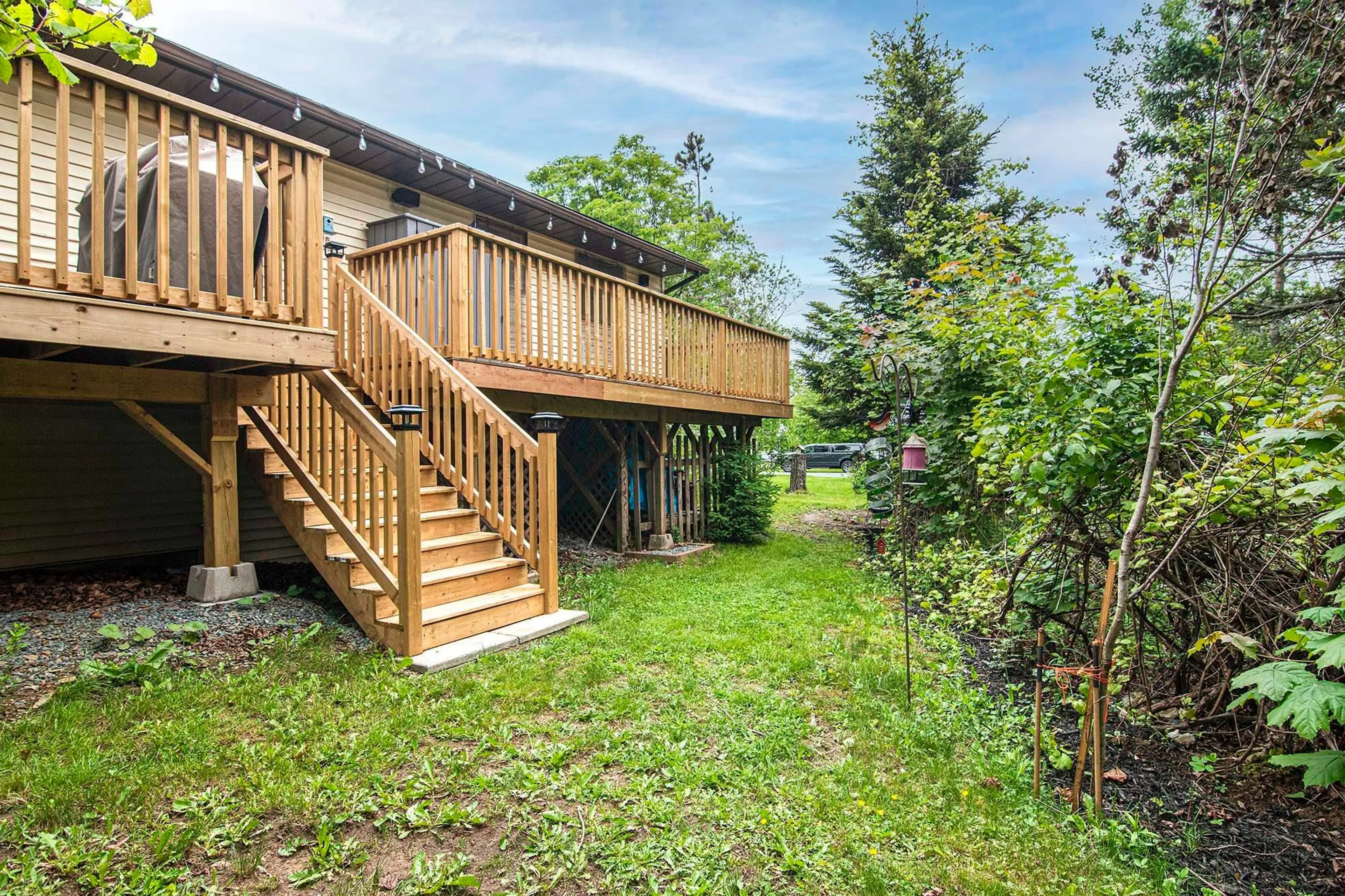 Patio, forest/trees view for 3 Odell Dr, Dartmouth Nova Scotia B2W 3T3