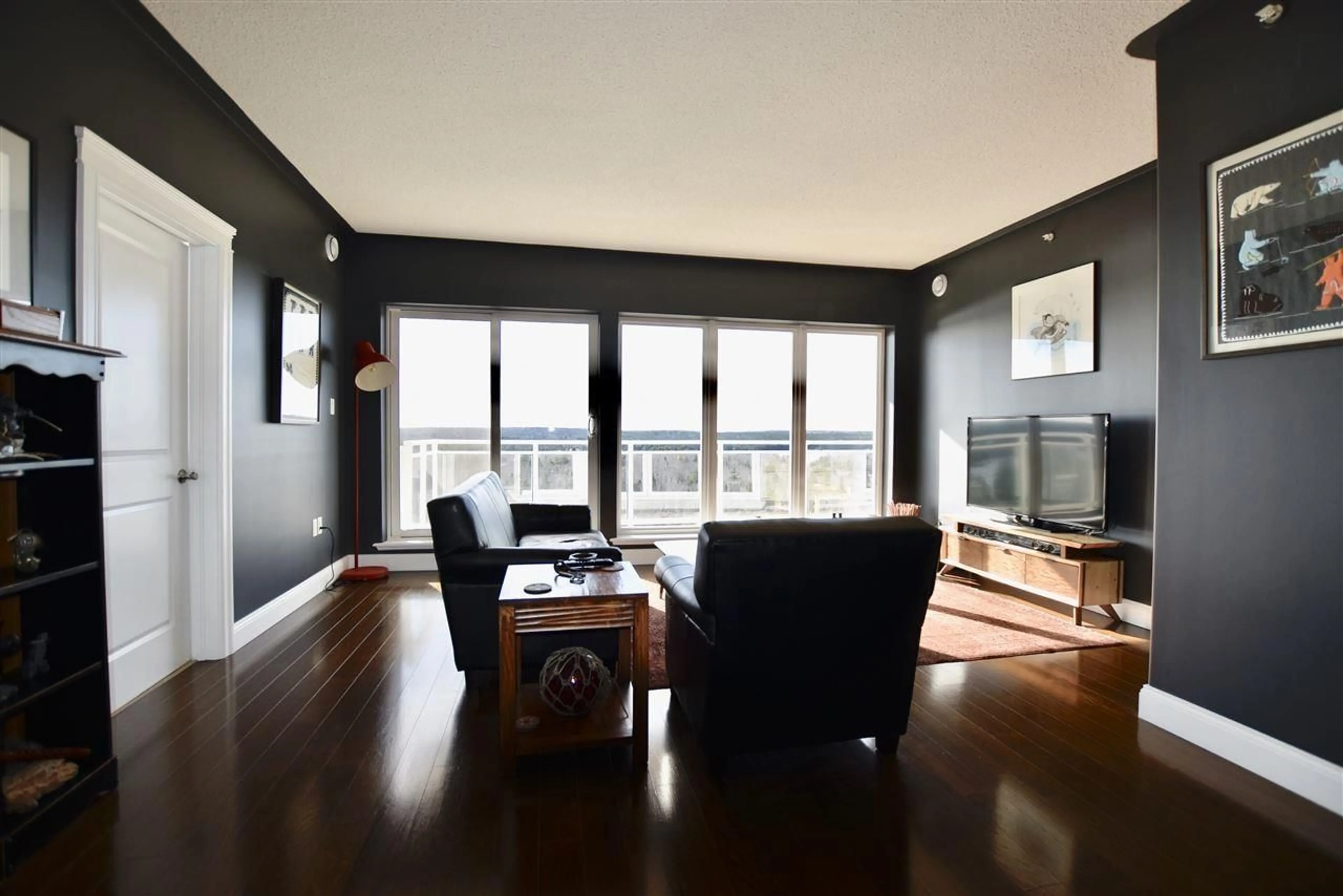 Living room with furniture, wood/laminate floor for 60 Walter Havill Dr #808, Halifax Nova Scotia B3N 0A9