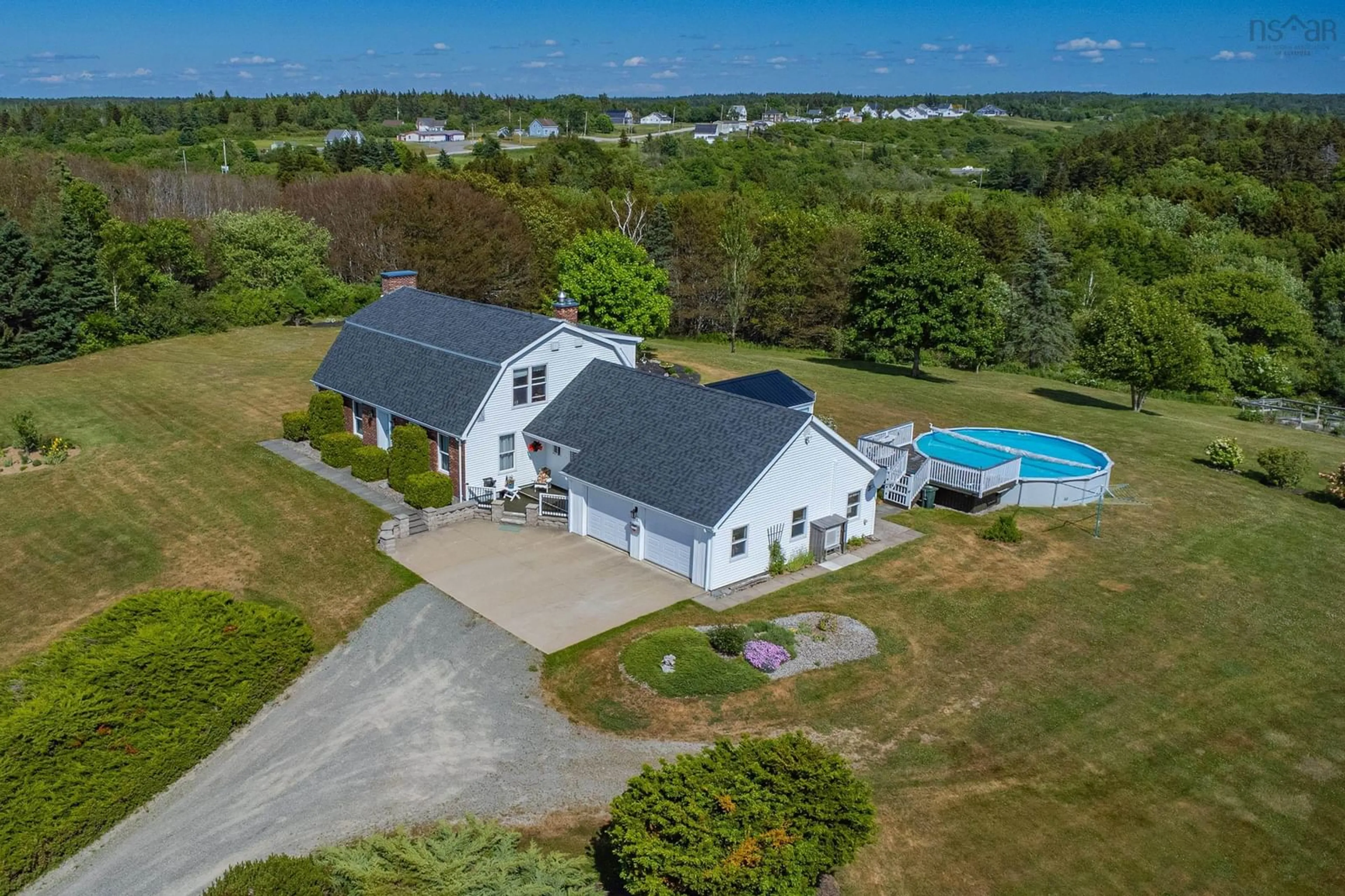A pic from outside/outdoor area/front of a property/back of a property/a pic from drone, water/lake/river/ocean view for 532 Saulnierville Rd, Saulnierville Station Nova Scotia B0W 2Z0