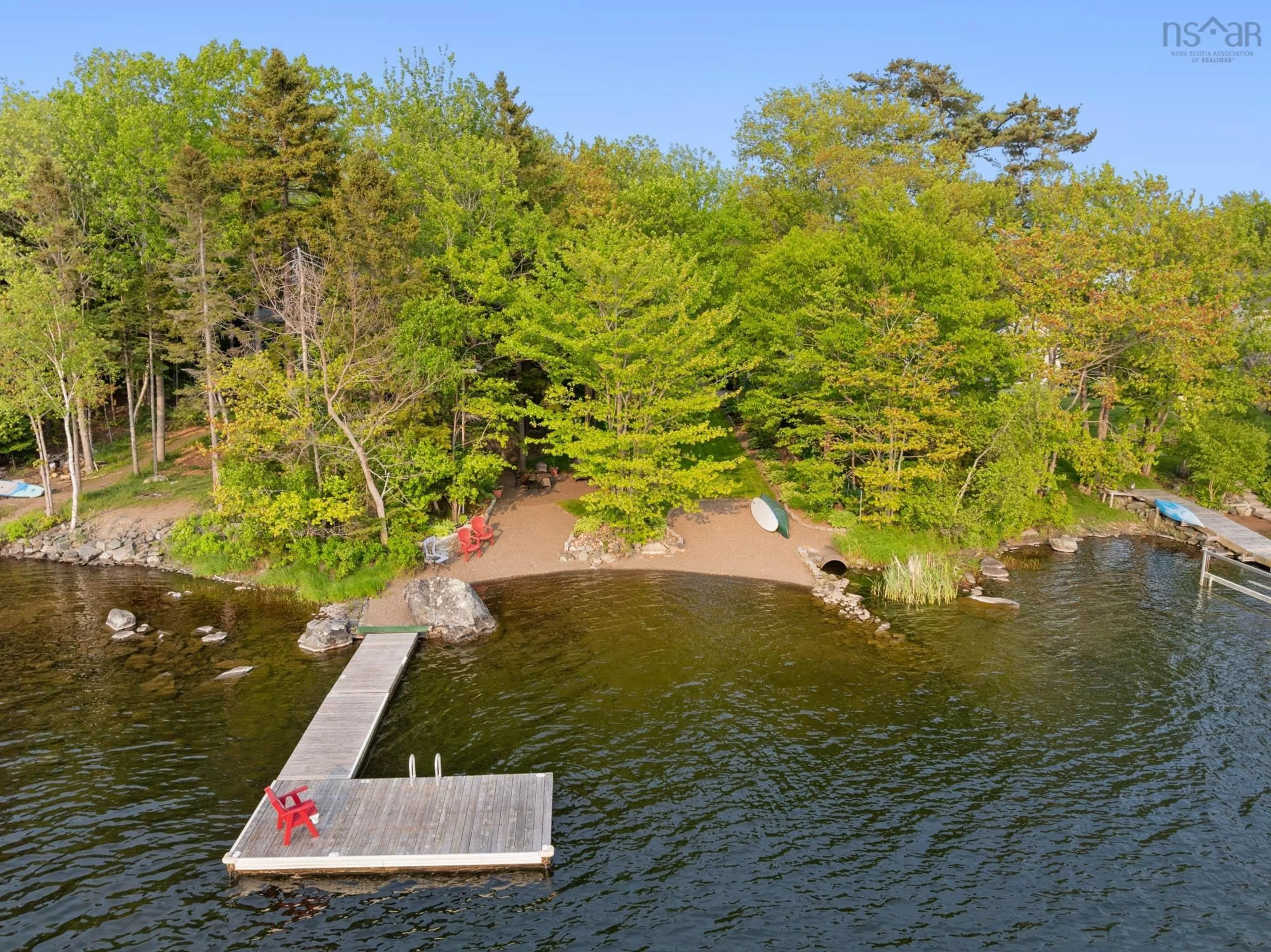A pic from outside/outdoor area/front of a property/back of a property/a pic from drone, water/lake/river/ocean view for 42 Twilight Lane, Dartmouth Nova Scotia B2X 2R9
