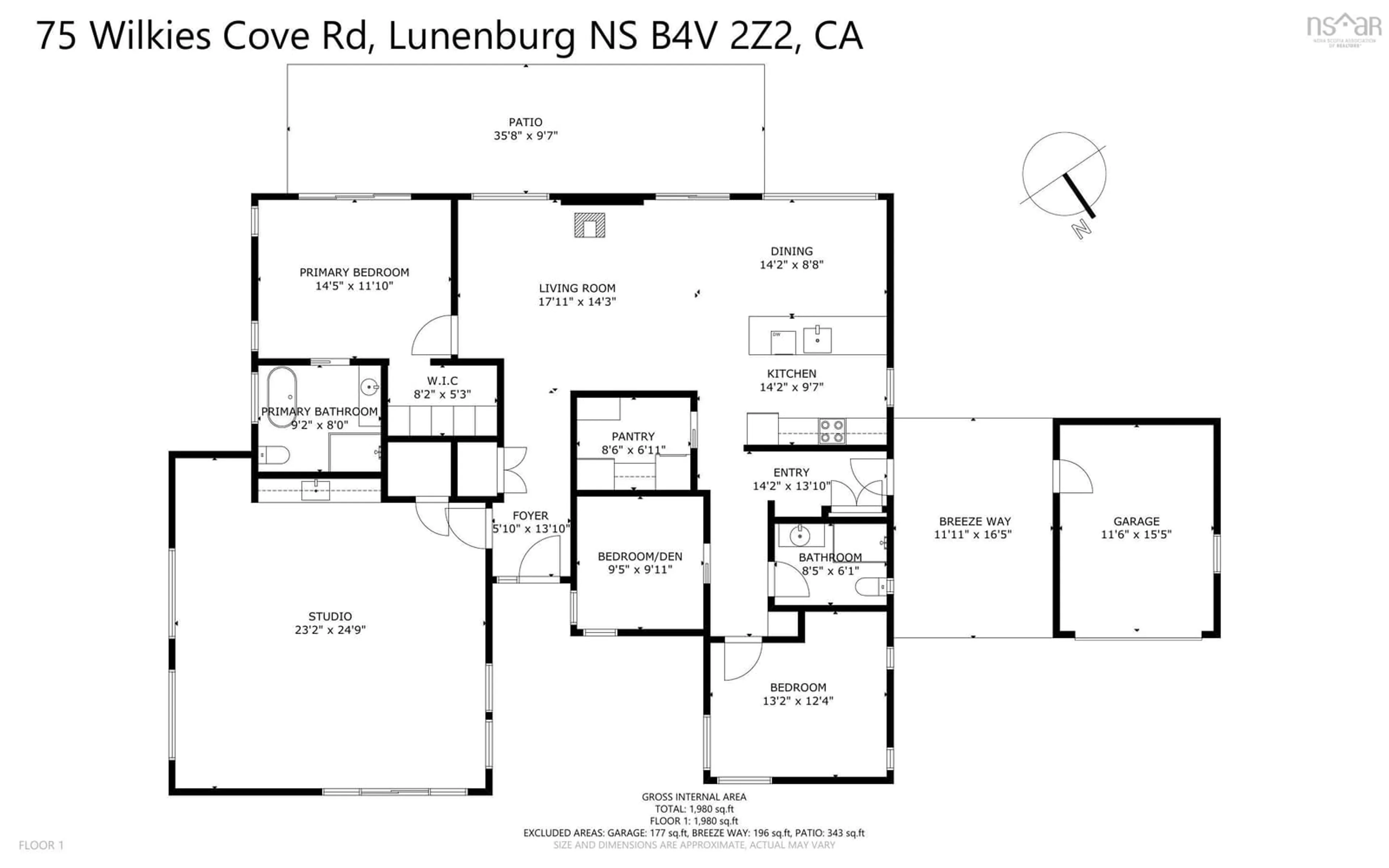 Floor plan for 75 Wilkies Cove Rd, Middle Lahave Nova Scotia B4V 2Z2