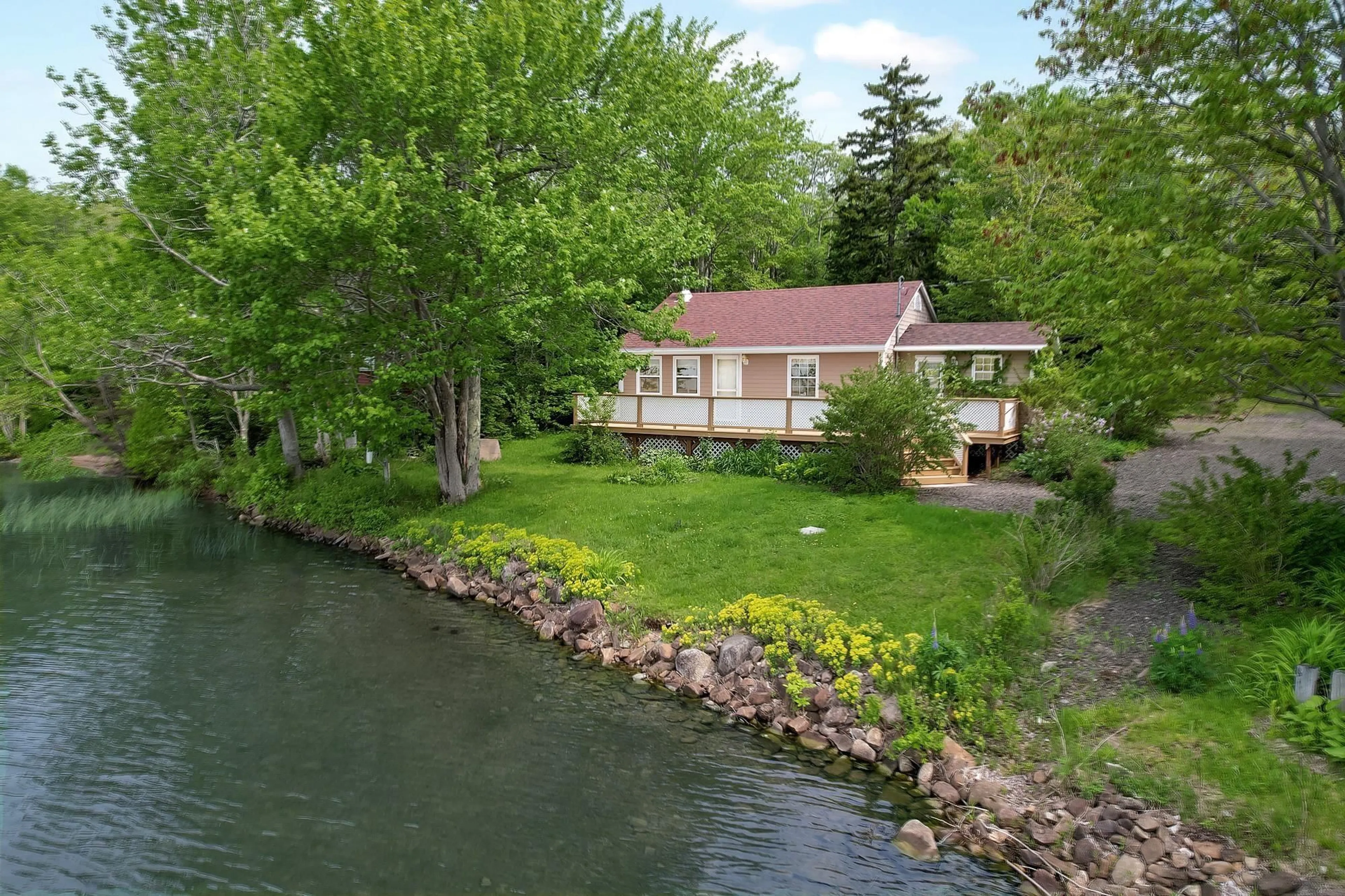 A pic from outside/outdoor area/front of a property/back of a property/a pic from drone, water/lake/river/ocean view for 553 Rumsey Lake Rd, Rumsey Lake Nova Scotia B0S 1C0
