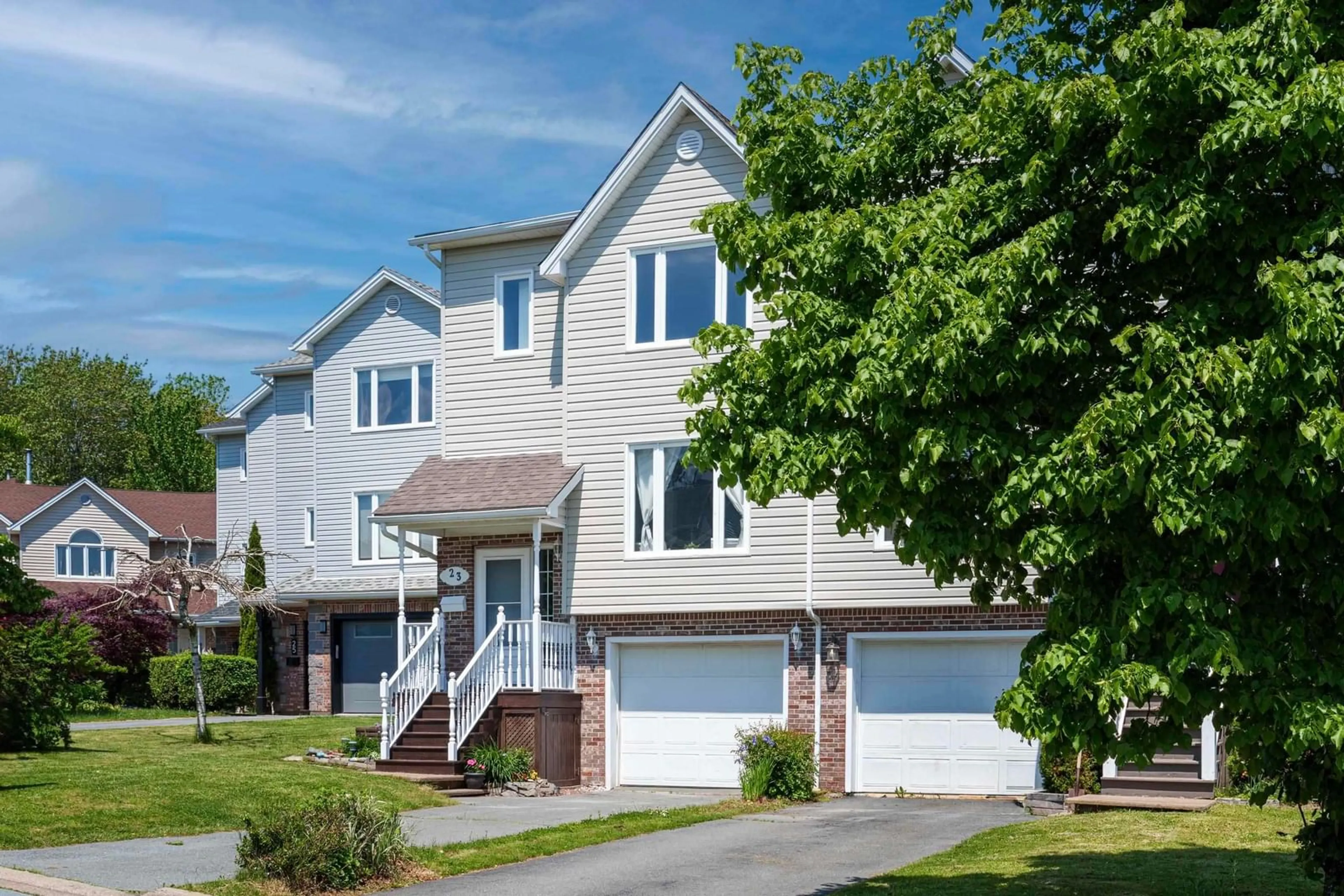 Home with vinyl exterior material, street for 23 Chelmsford Pl, Halifax Nova Scotia B3M 4R2