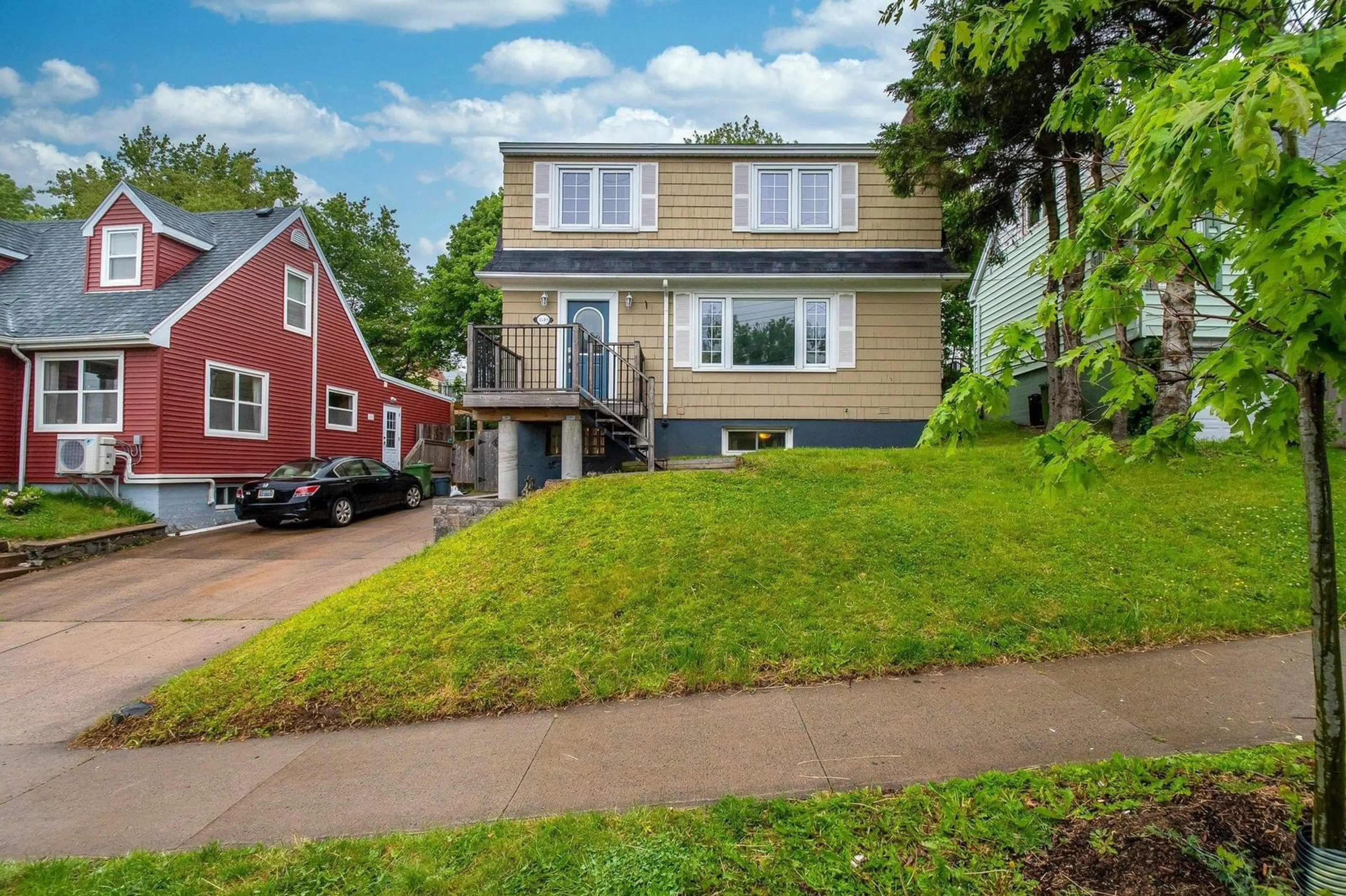 Home with vinyl exterior material, street for 3549-3551 Claremont St, Halifax Nova Scotia B3L 3L9