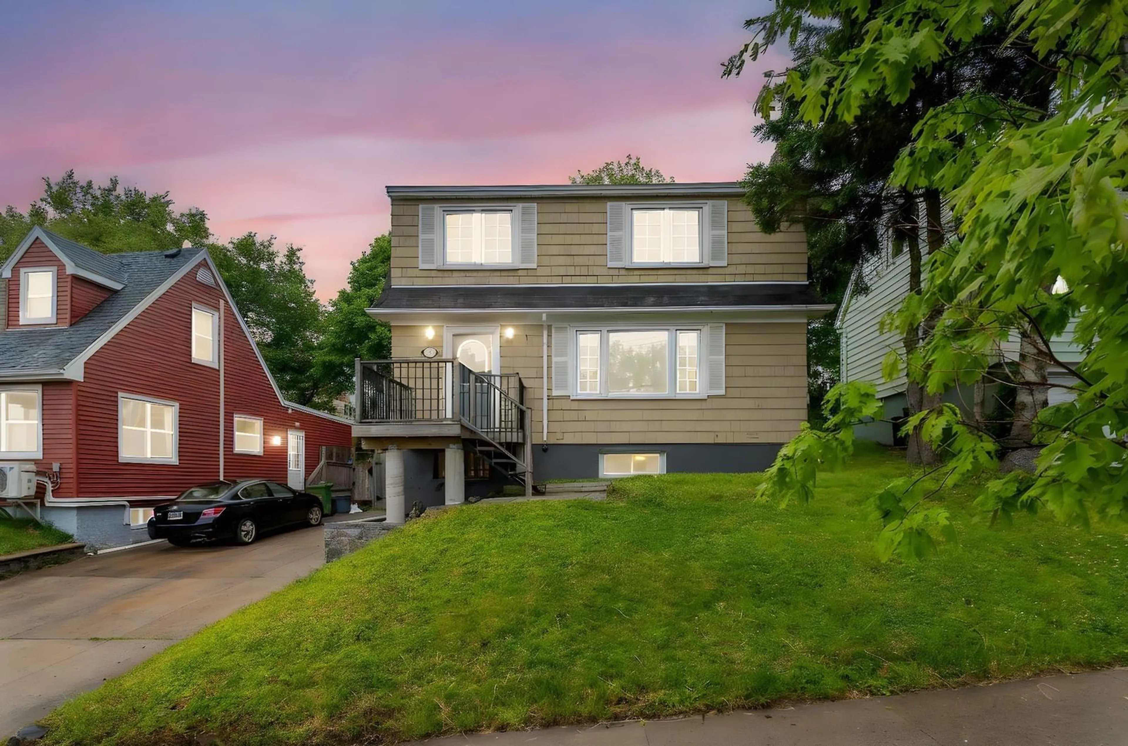 Home with vinyl exterior material, street for 3549-3551 Claremont St, Halifax Nova Scotia B3L 3L9