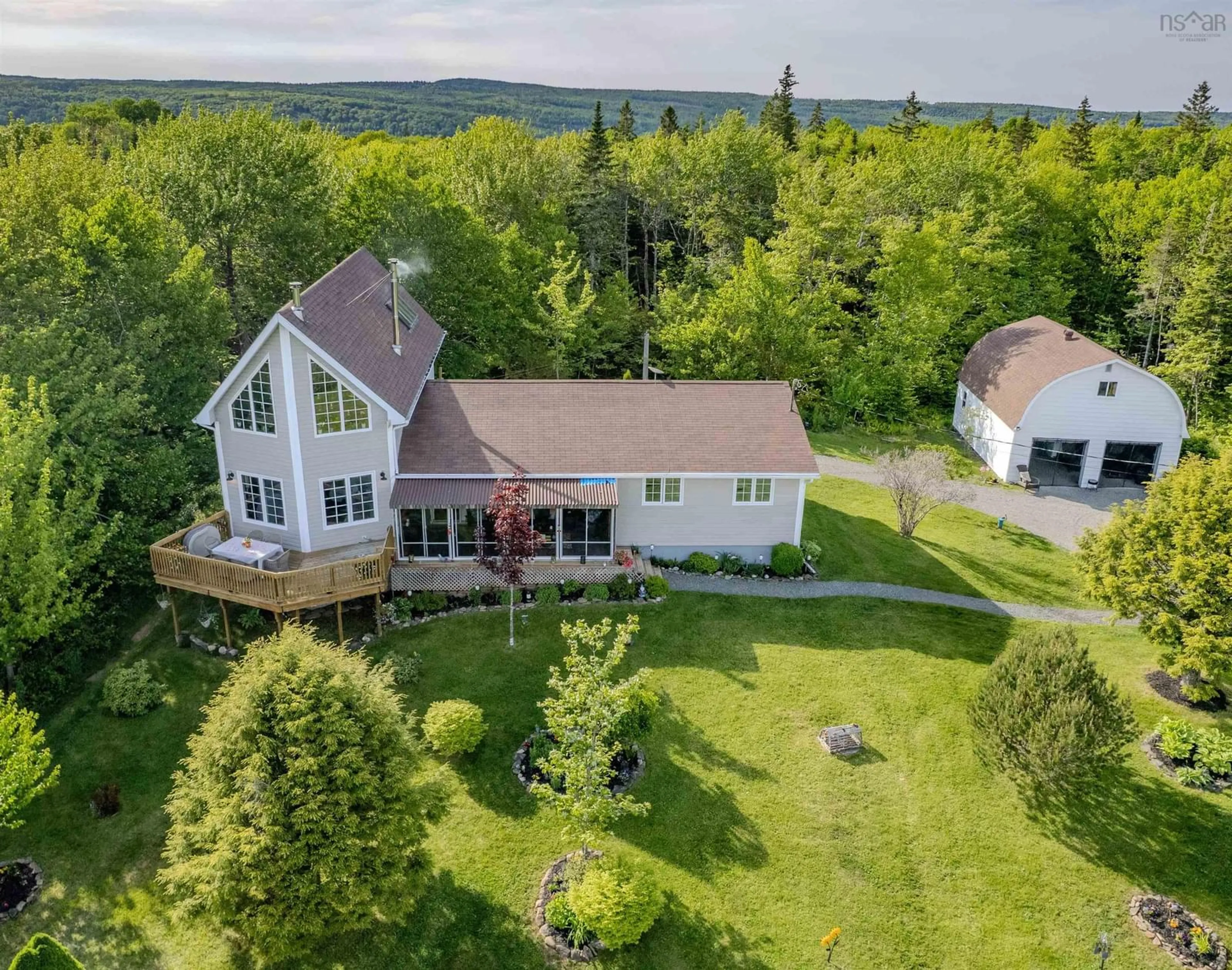 A pic from outside/outdoor area/front of a property/back of a property/a pic from drone, water/lake/river/ocean view for 1702 Beechmont Rd, Beechmont Nova Scotia B2A 4J6