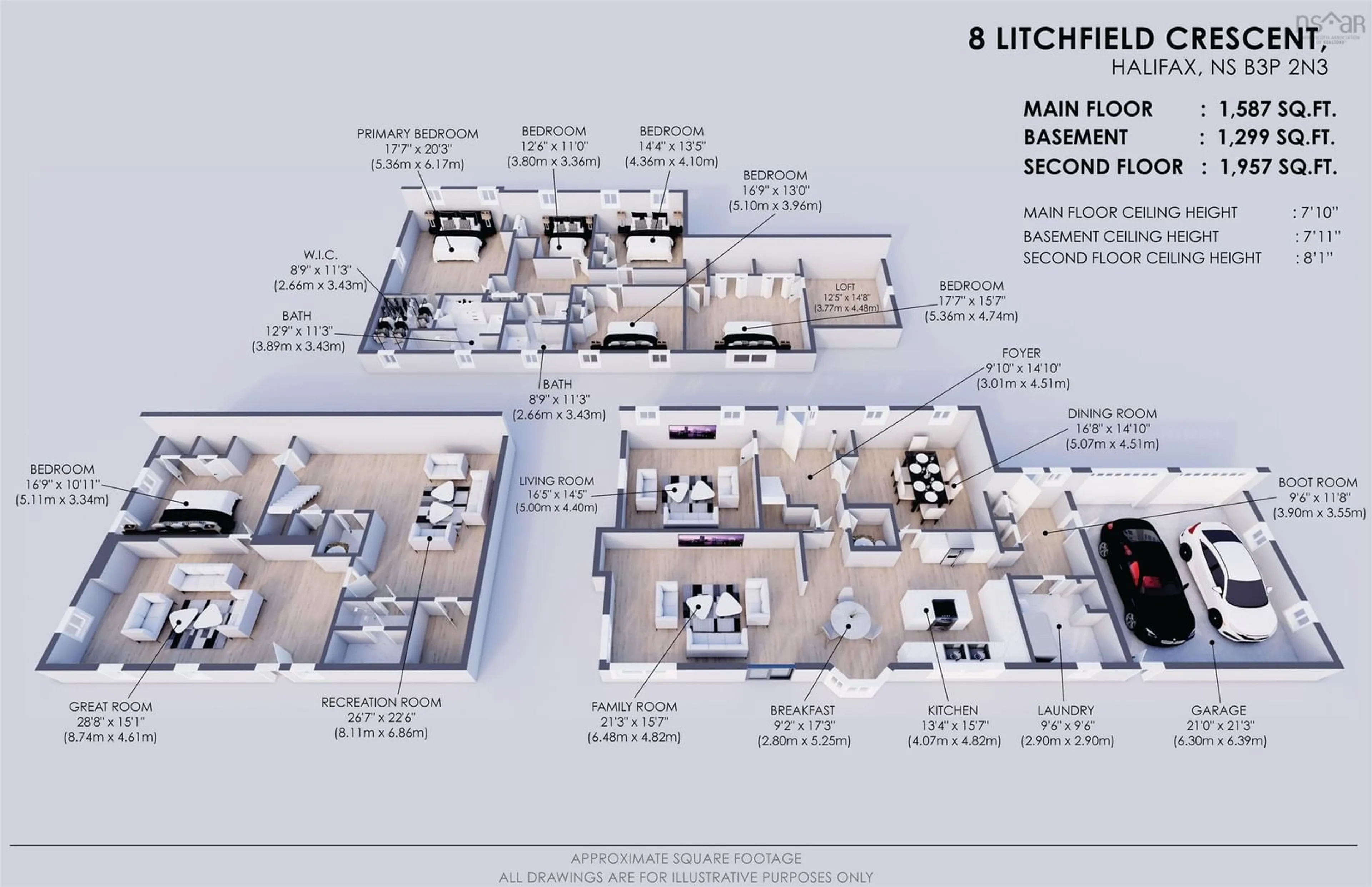Floor plan for 8 Litchfield Cres, Halifax Nova Scotia B3P 2N3