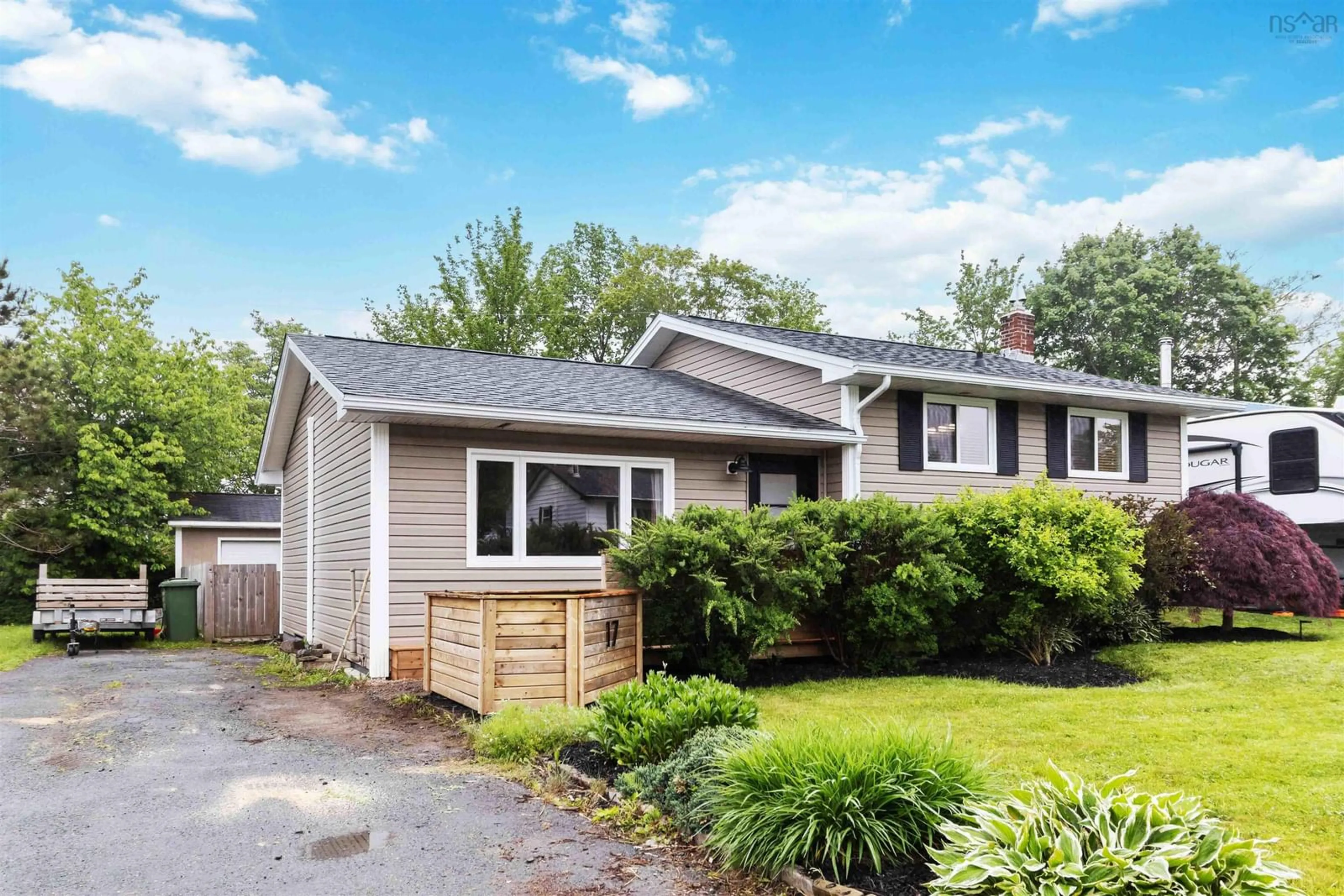 Home with vinyl exterior material, street for 17 Sampson Dr, Lower Sackville Nova Scotia B4C 2T7