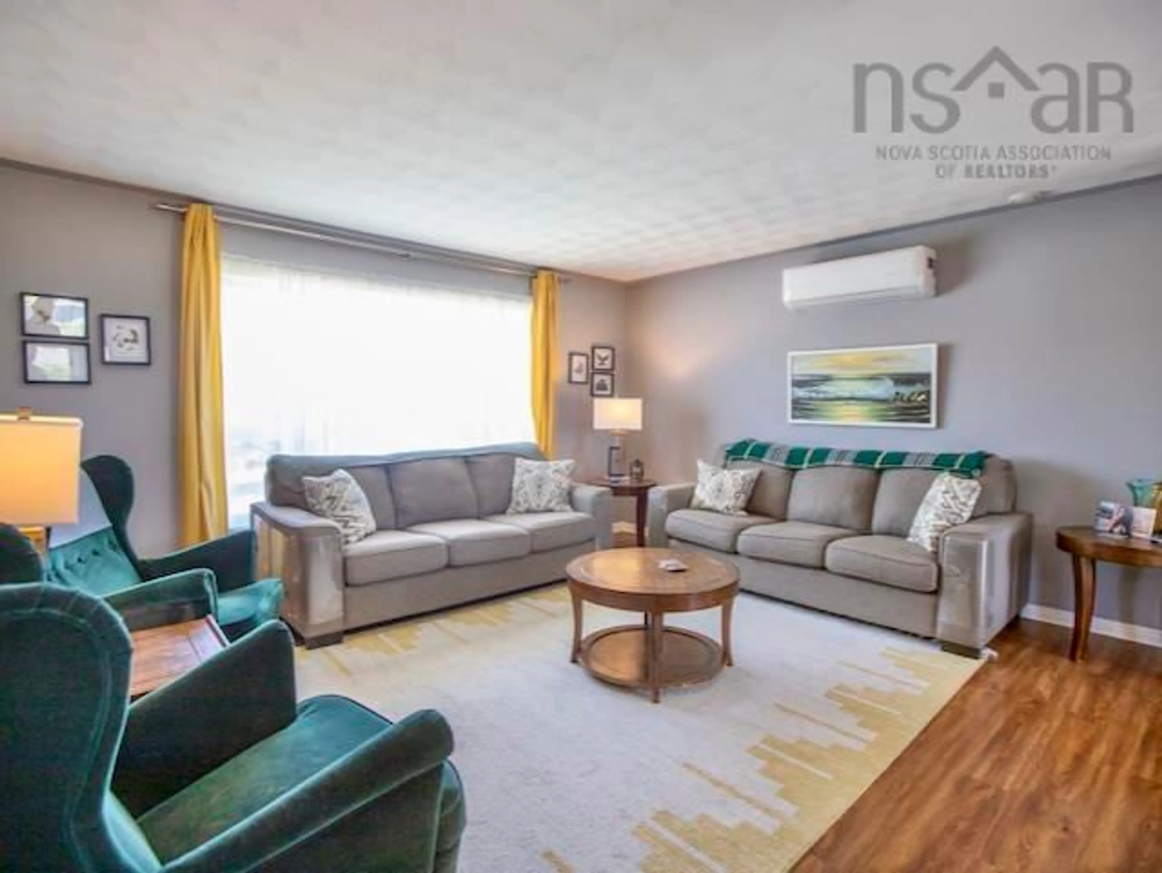 Living room with furniture, wood/laminate floor for 21 Ascot Way, Lower Sackville Nova Scotia B4E 2H7