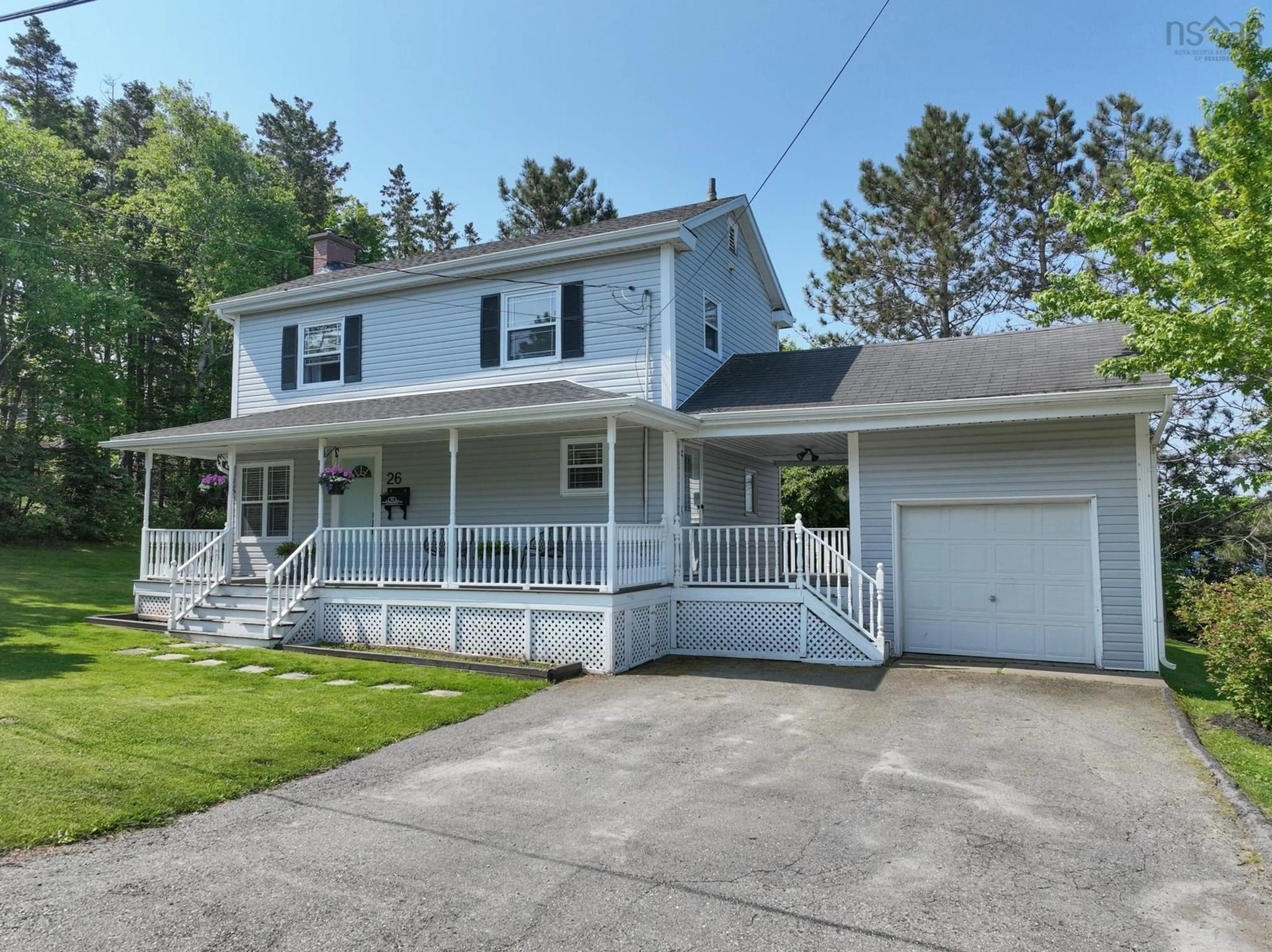 Home with vinyl exterior material, street for 26 Woodlawn Dr, Sydney River Nova Scotia B1S 1H9