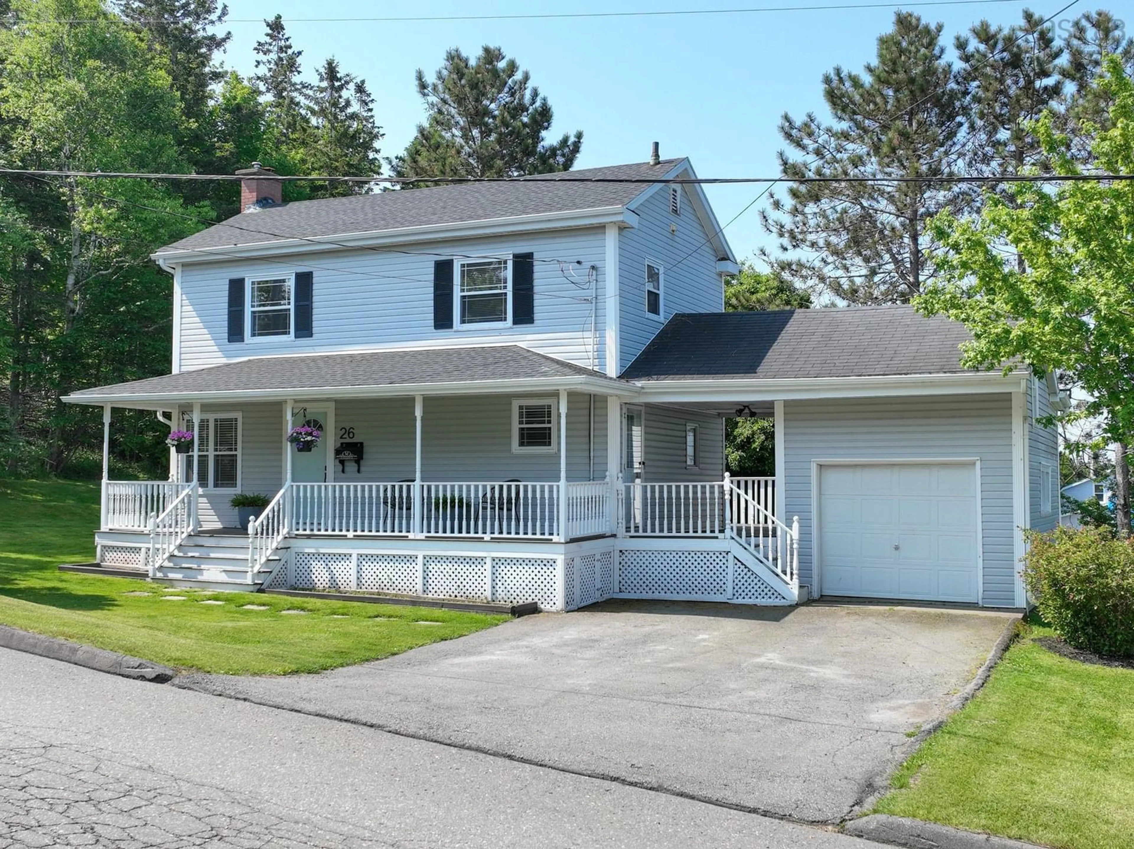 Home with vinyl exterior material, street for 26 Woodlawn Dr, Sydney River Nova Scotia B1S 1H9