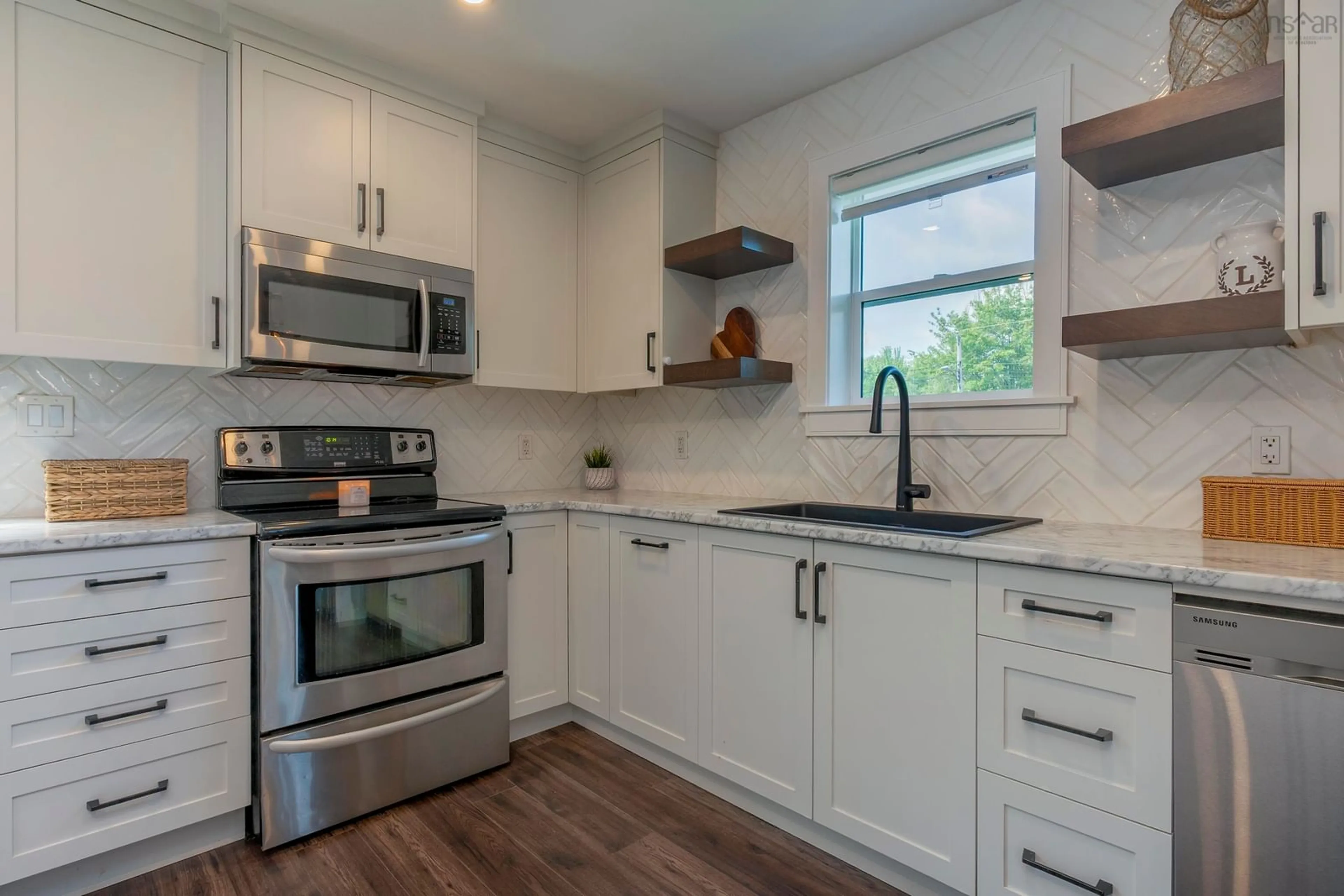 Open concept kitchen, ceramic/tile floor for 47 Nelson Dr, Lower Sackville Nova Scotia B4C 2A1