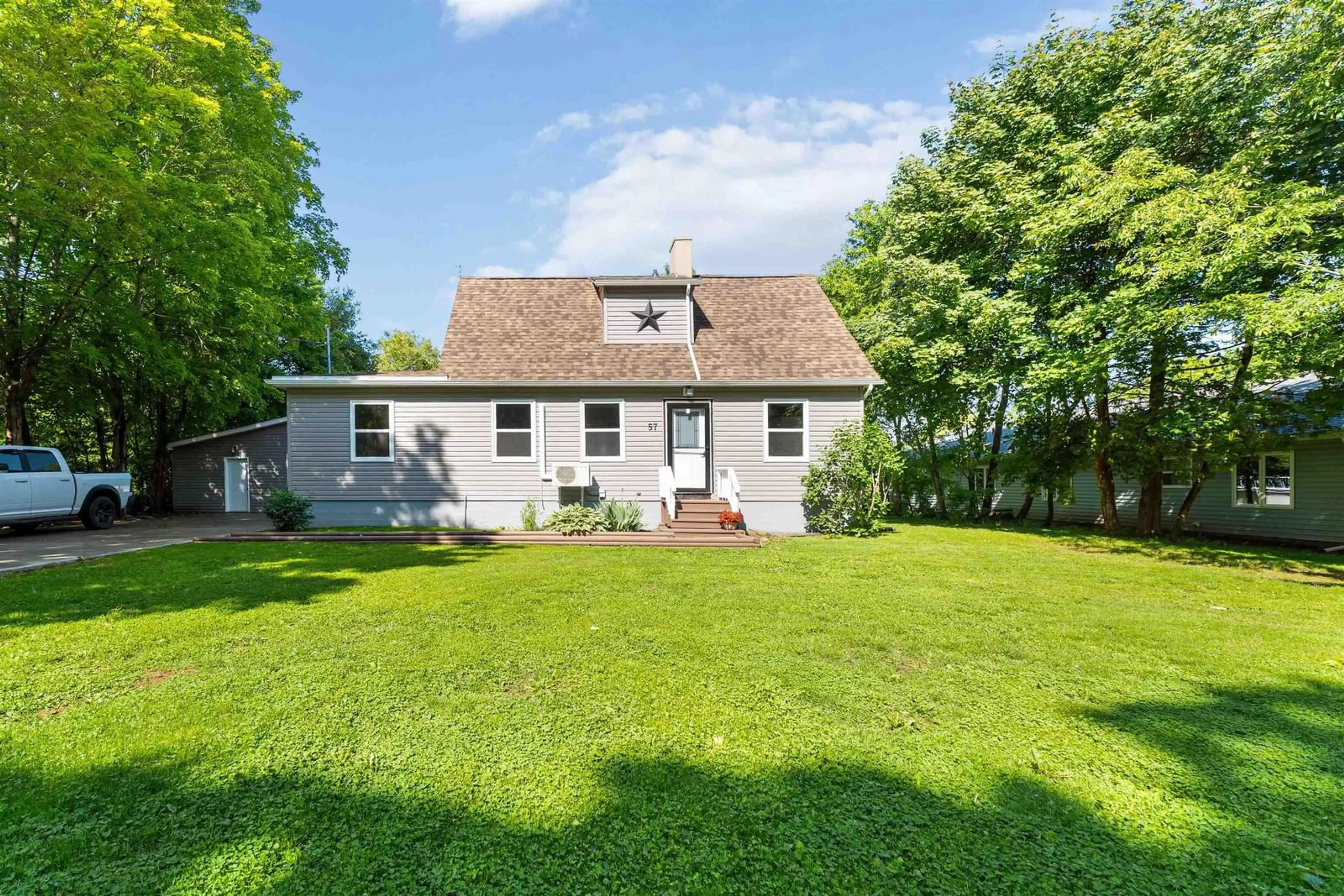 A pic from outside/outdoor area/front of a property/back of a property/a pic from drone, water/lake/river/ocean view for 57 Cornwallis Ave, New Minas Nova Scotia B4N 3M8