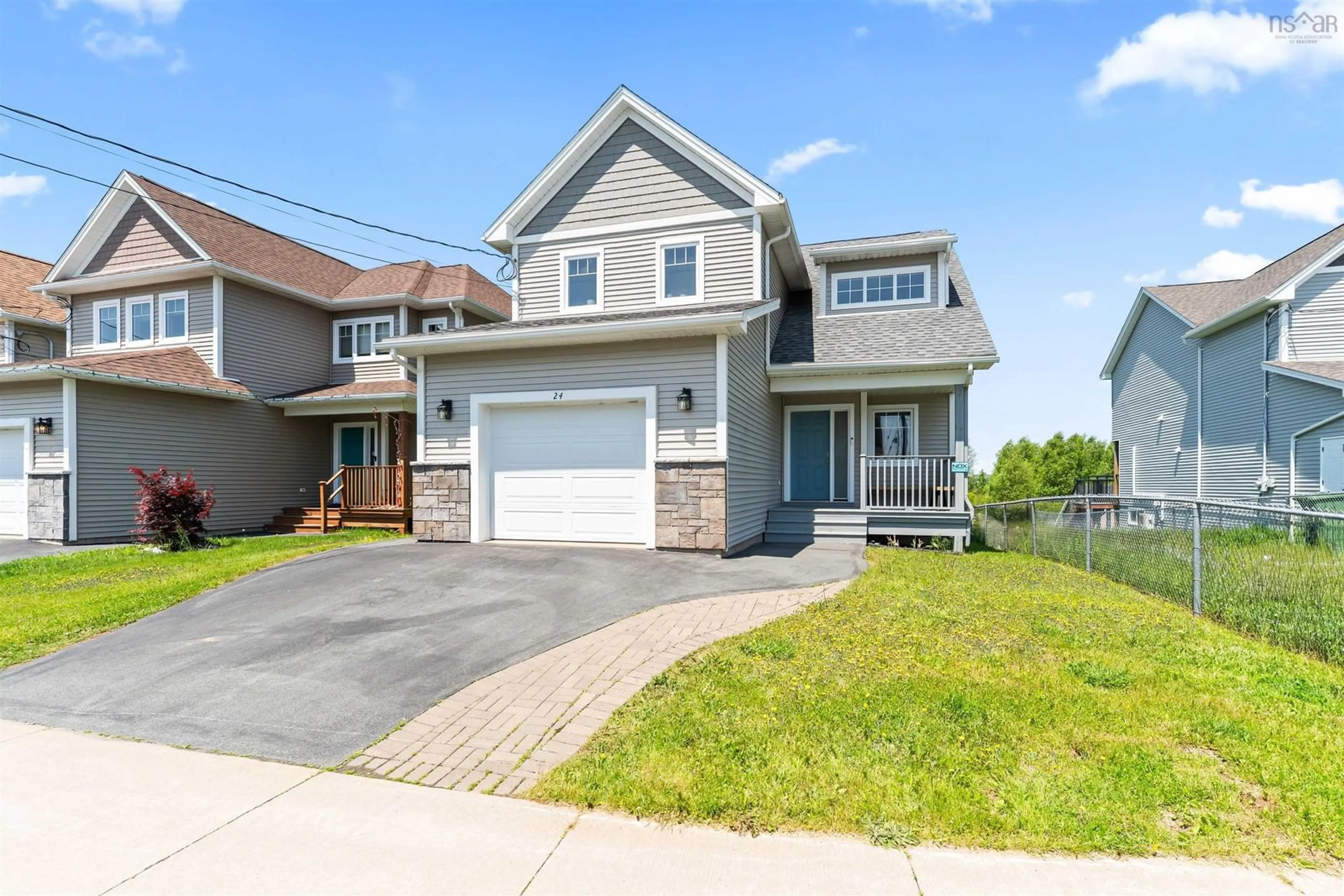 Home with vinyl exterior material, street for 24 Brick Lane, Halifax Nova Scotia B3P 0G4