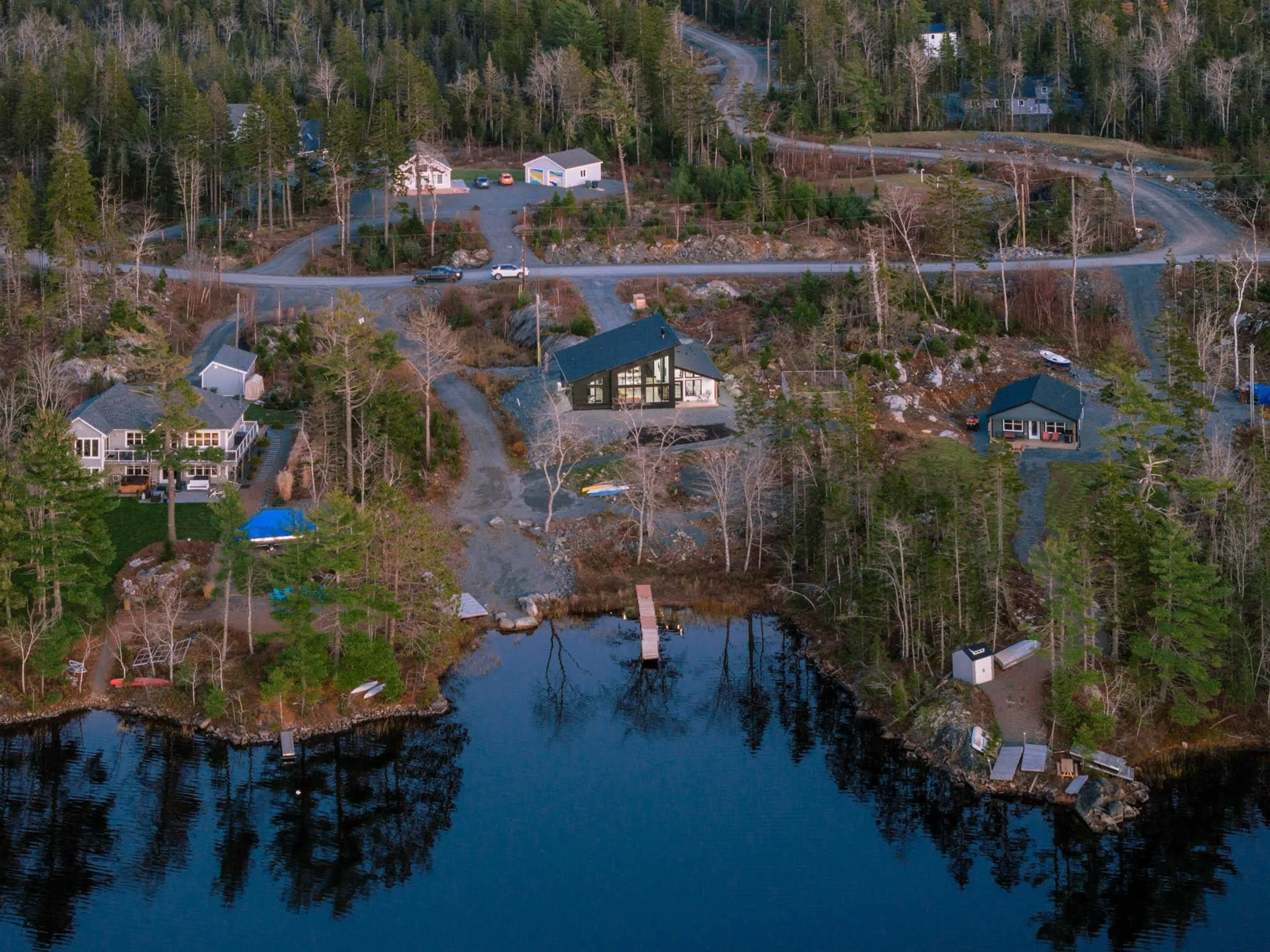 A pic from outside/outdoor area/front of a property/back of a property/a pic from drone, water/lake/river/ocean view for 242 Heritage Way, East Uniacke Nova Scotia B0N 1Z0