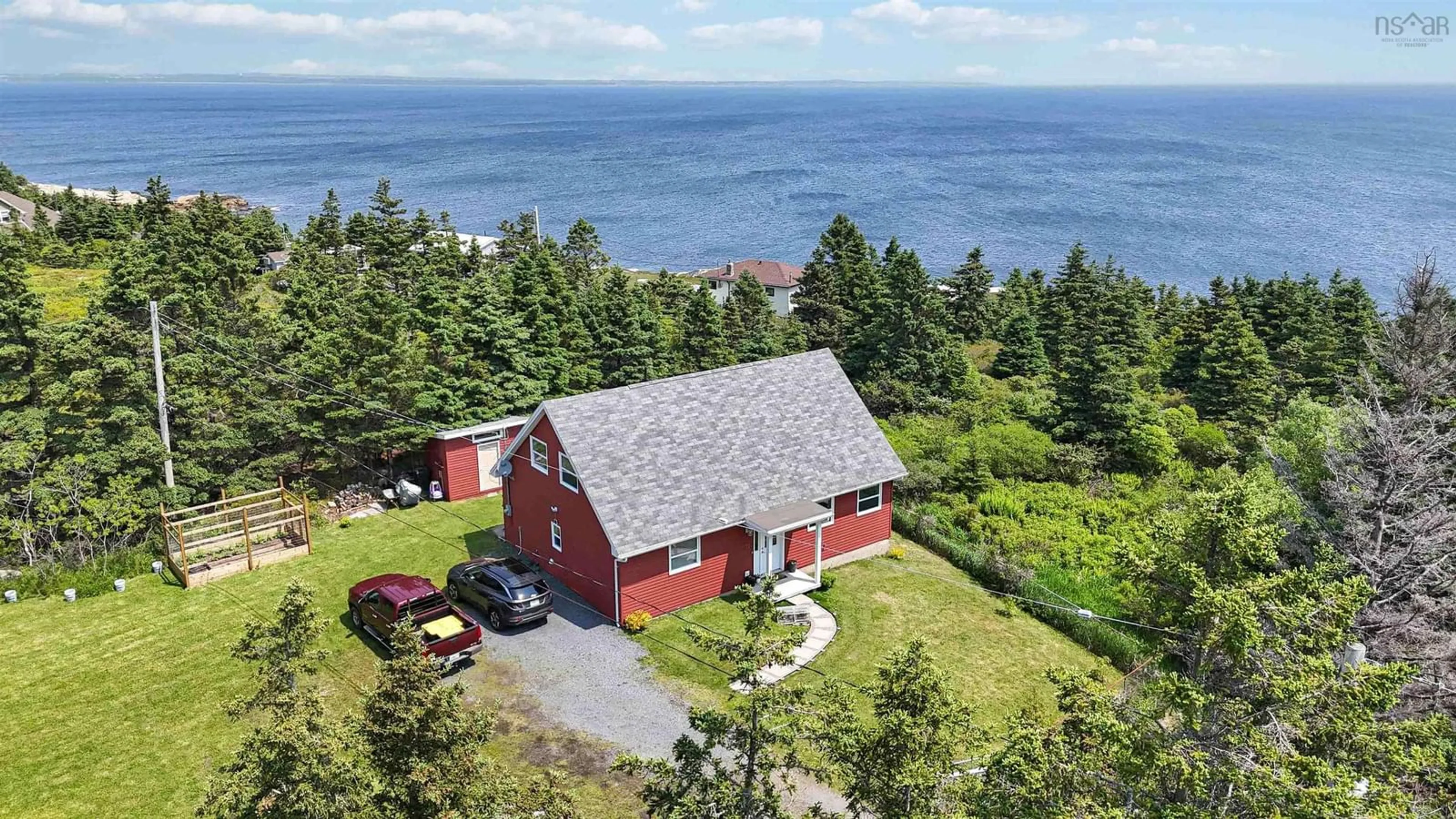 A pic from outside/outdoor area/front of a property/back of a property/a pic from drone, water/lake/river/ocean view for 17 Northern Head Rd, Portuguese Cove Nova Scotia B3V 1K3