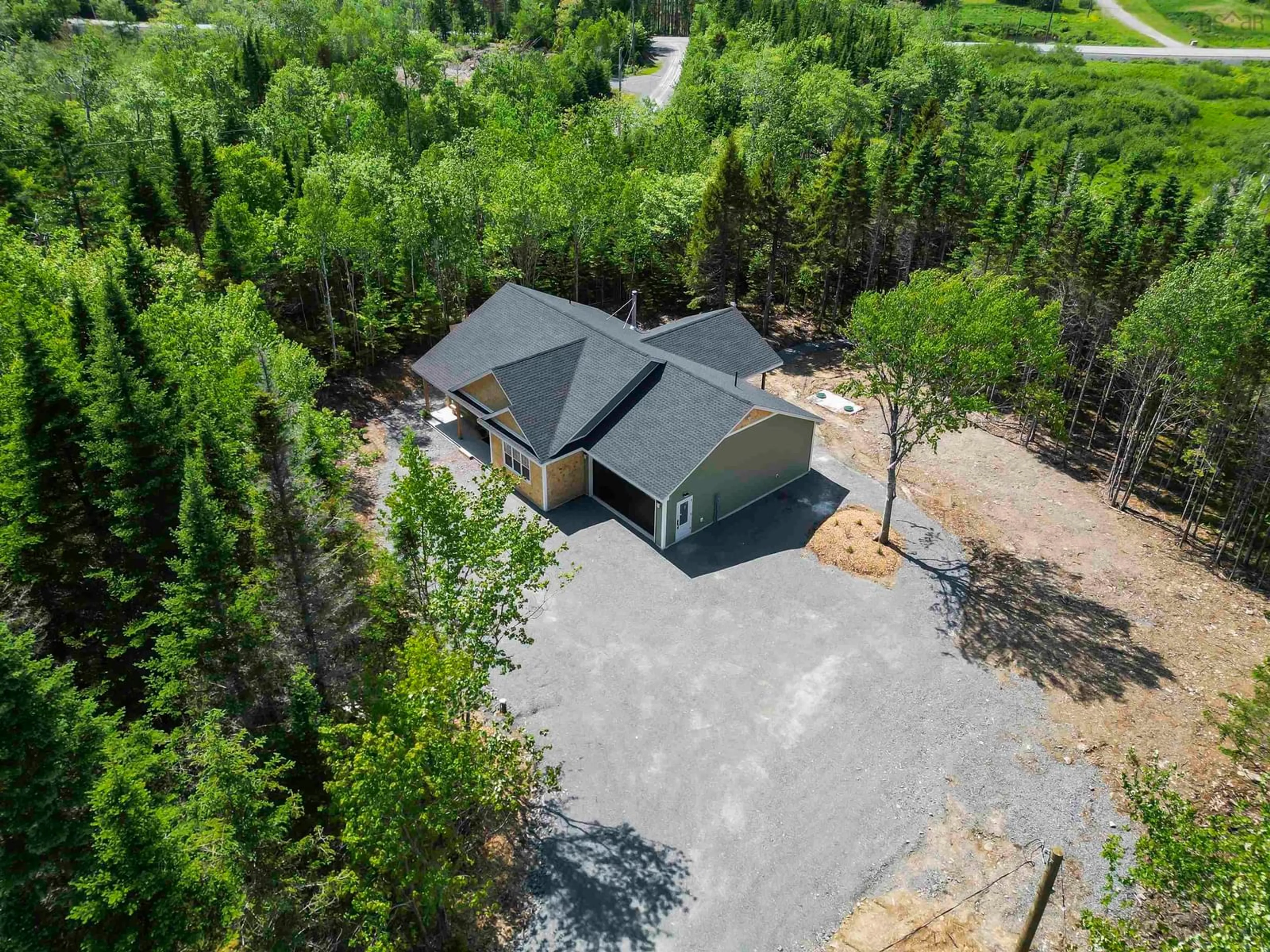 A pic from outside/outdoor area/front of a property/back of a property/a pic from drone, forest/trees view for 216 Bretton Woods Rd, Hillsvale Nova Scotia B0N 1Z0