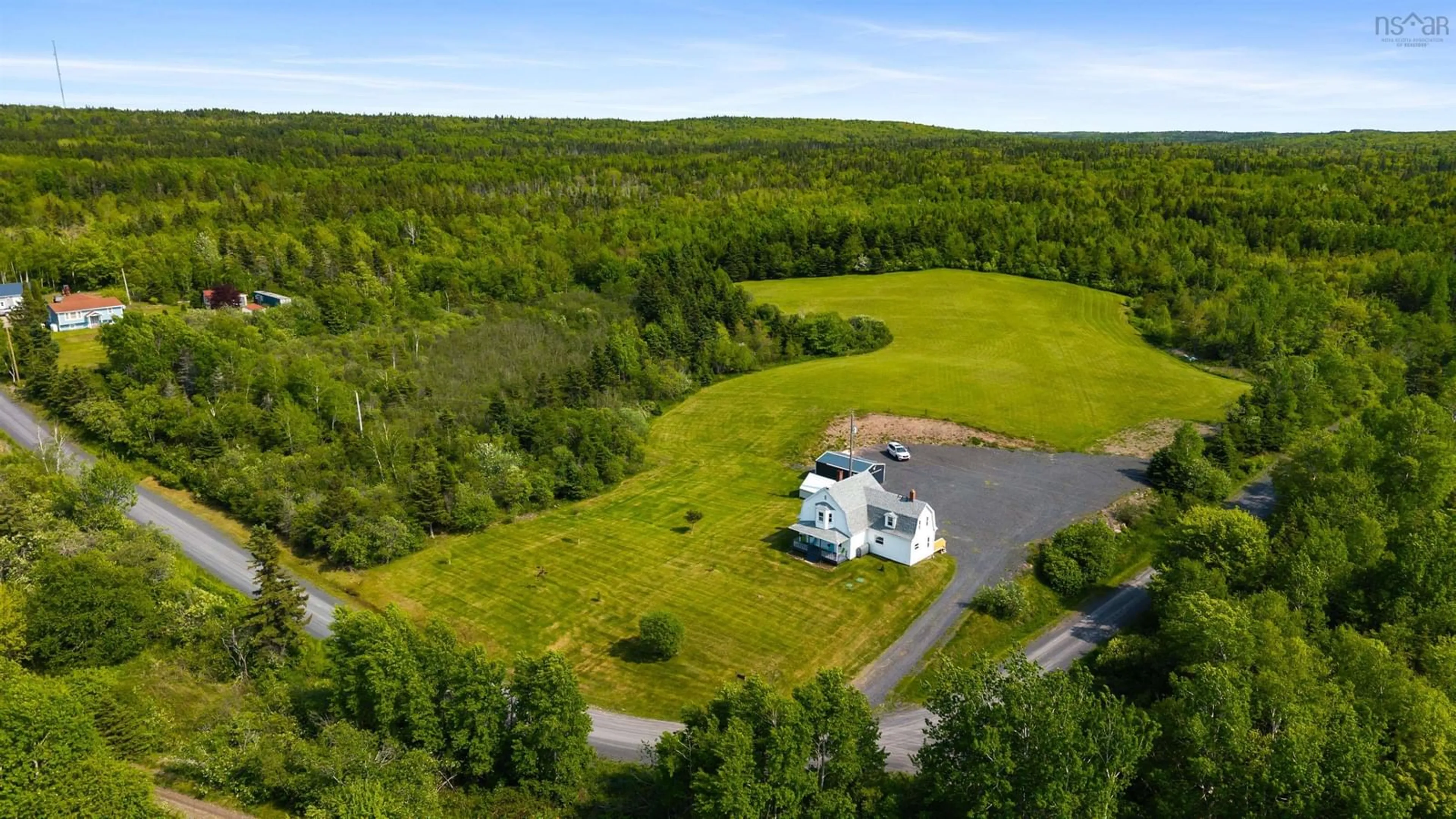 A pic from outside/outdoor area/front of a property/back of a property/a pic from drone, water/lake/river/ocean view for 149 Frankville Branch Rd, Frankville Nova Scotia B0H 1K0