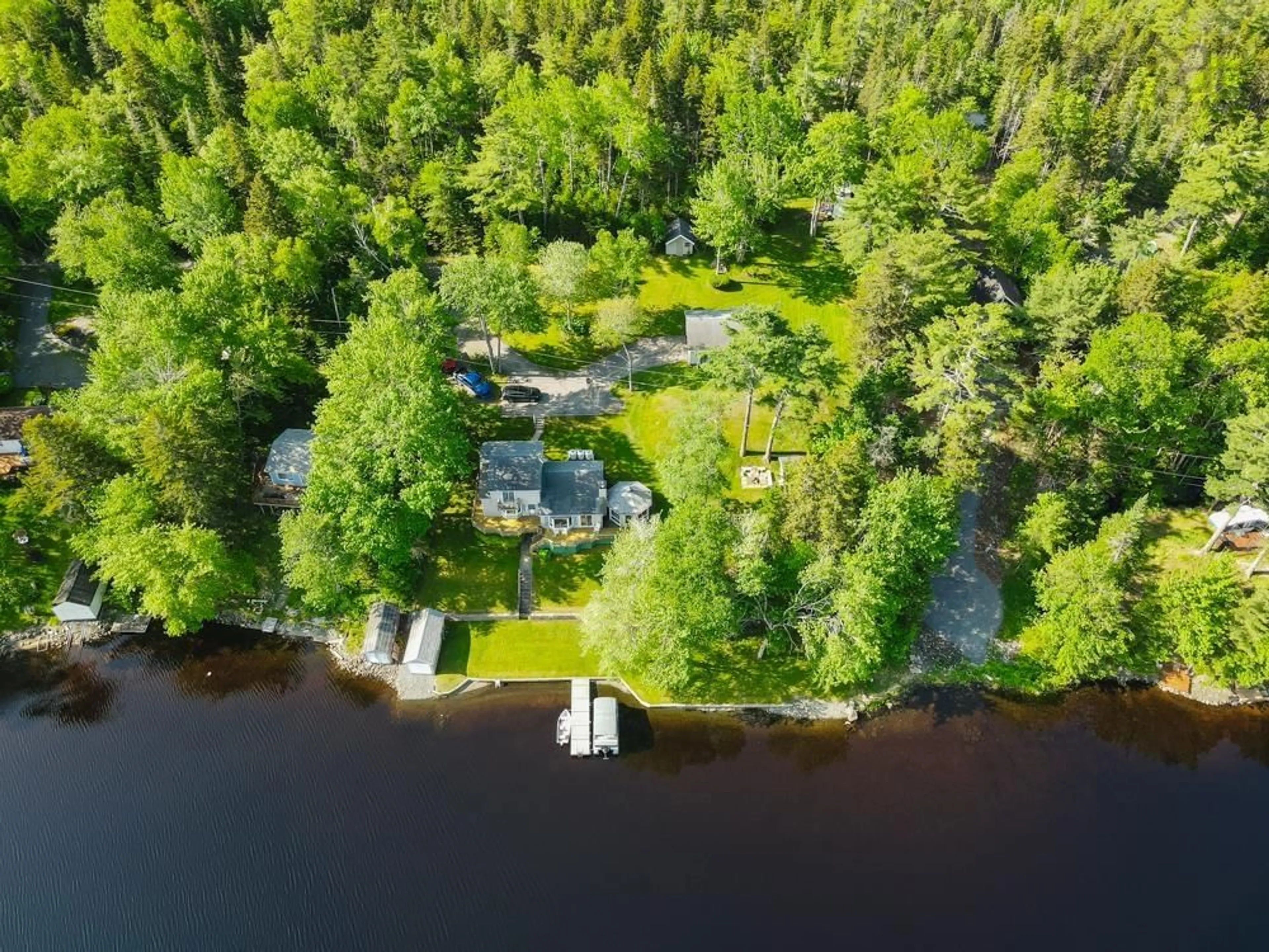 A pic from outside/outdoor area/front of a property/back of a property/a pic from drone, water/lake/river/ocean view for 32 Memory Lane, Mount Uniacke Nova Scotia B0N 1Z0