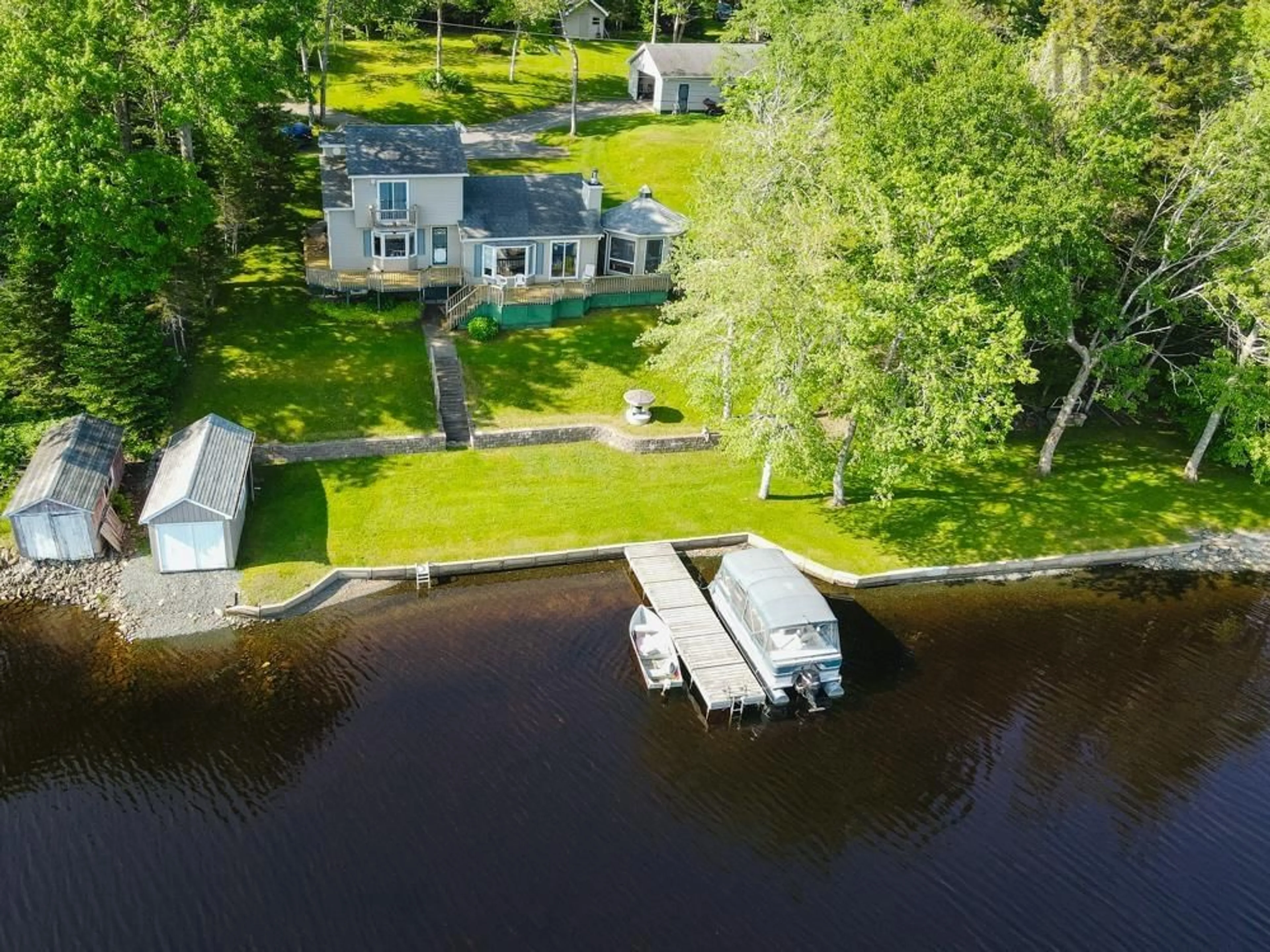 A pic from outside/outdoor area/front of a property/back of a property/a pic from drone, water/lake/river/ocean view for 32 Memory Lane, Mount Uniacke Nova Scotia B0N 1Z0