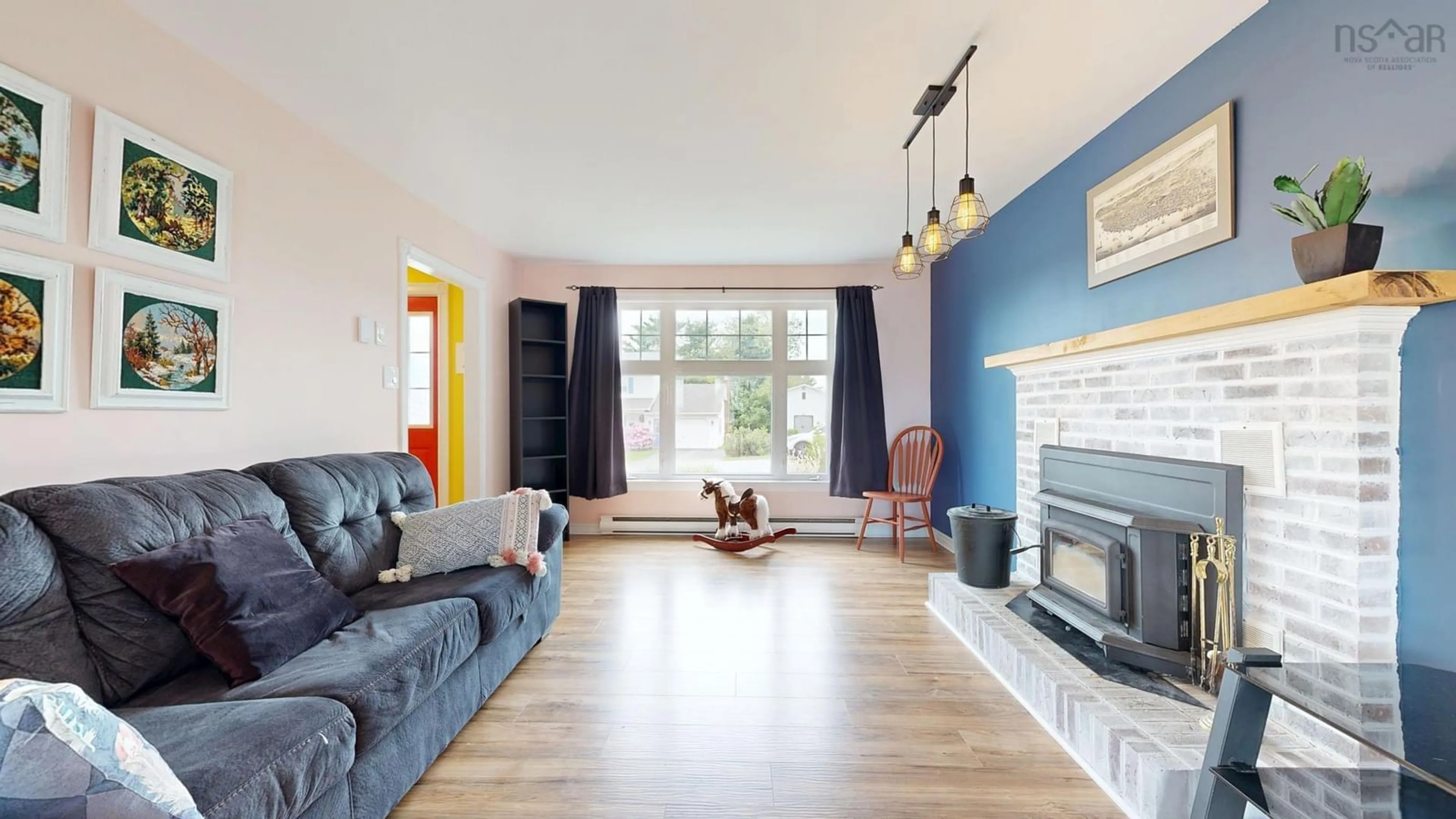 Living room with furniture, wood/laminate floor for 84 Apple Tree Lane, Kentville Nova Scotia B4N 3Y6