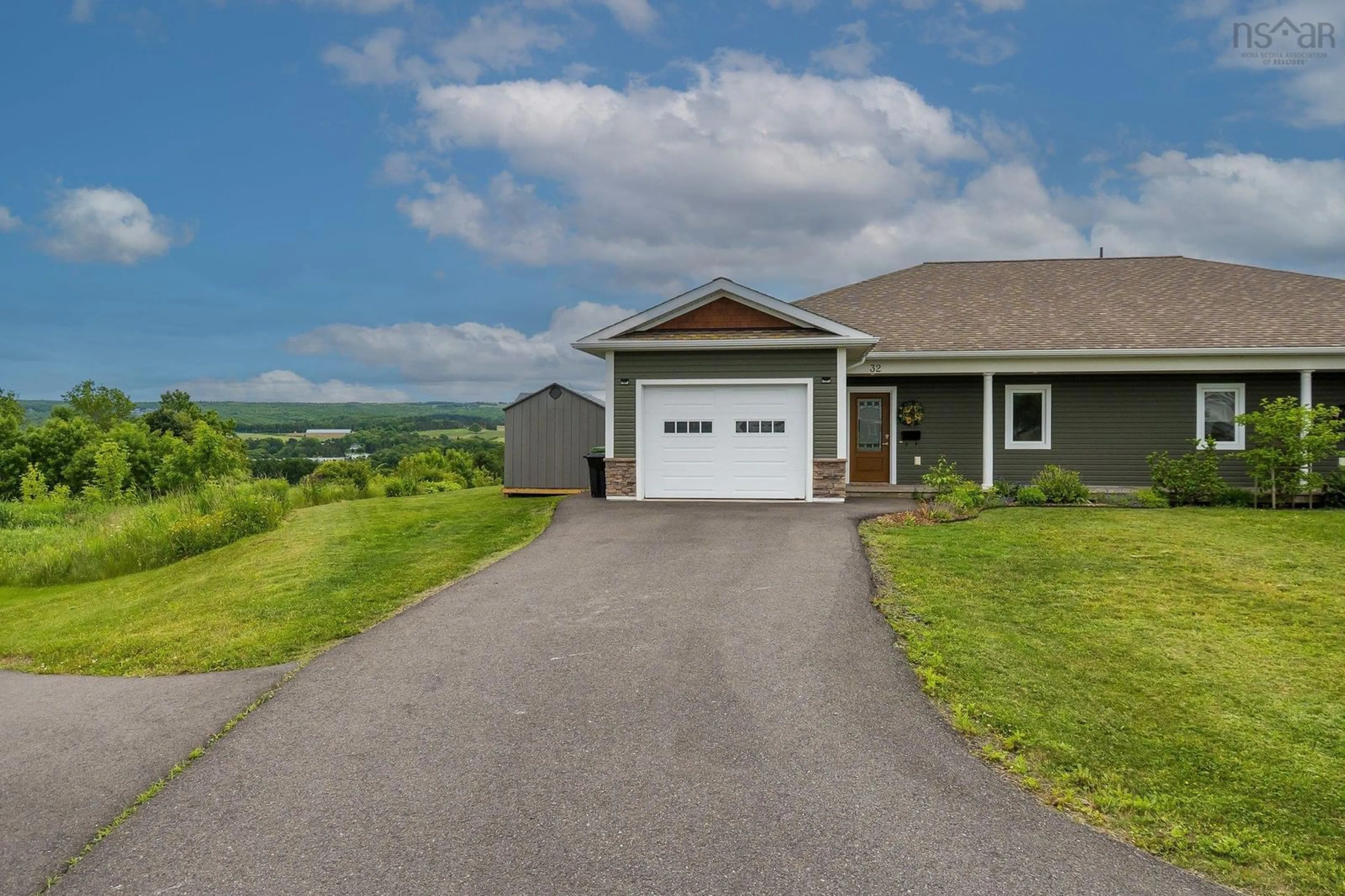 A pic from outside/outdoor area/front of a property/back of a property/a pic from drone, water/lake/river/ocean view for 32 Mackinnon Crt, Kentville Nova Scotia B4N 5R2