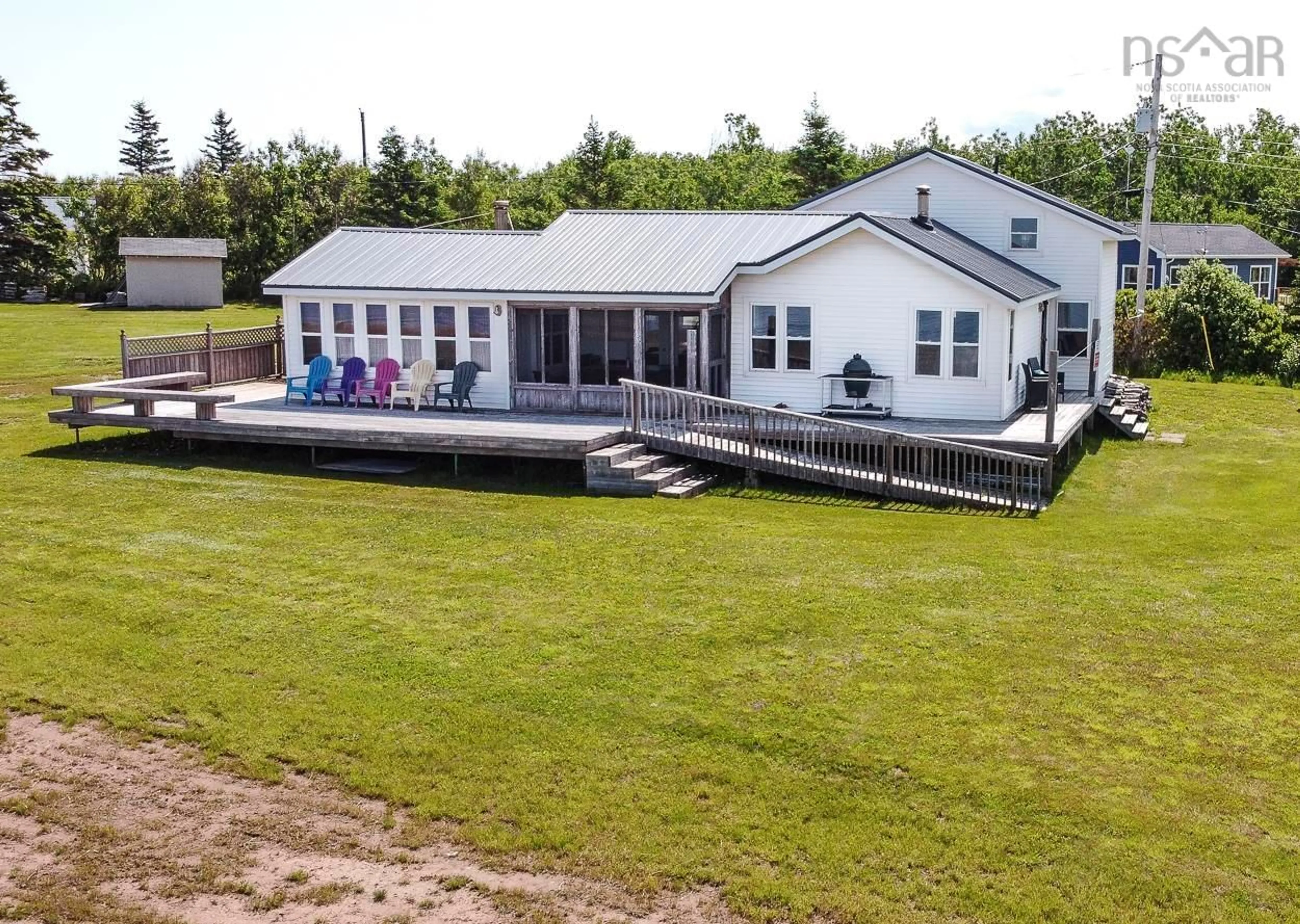 A pic from outside/outdoor area/front of a property/back of a property/a pic from drone, water/lake/river/ocean view for 150 Mathesons Cove Rd, Pugwash Nova Scotia B0K 1L0