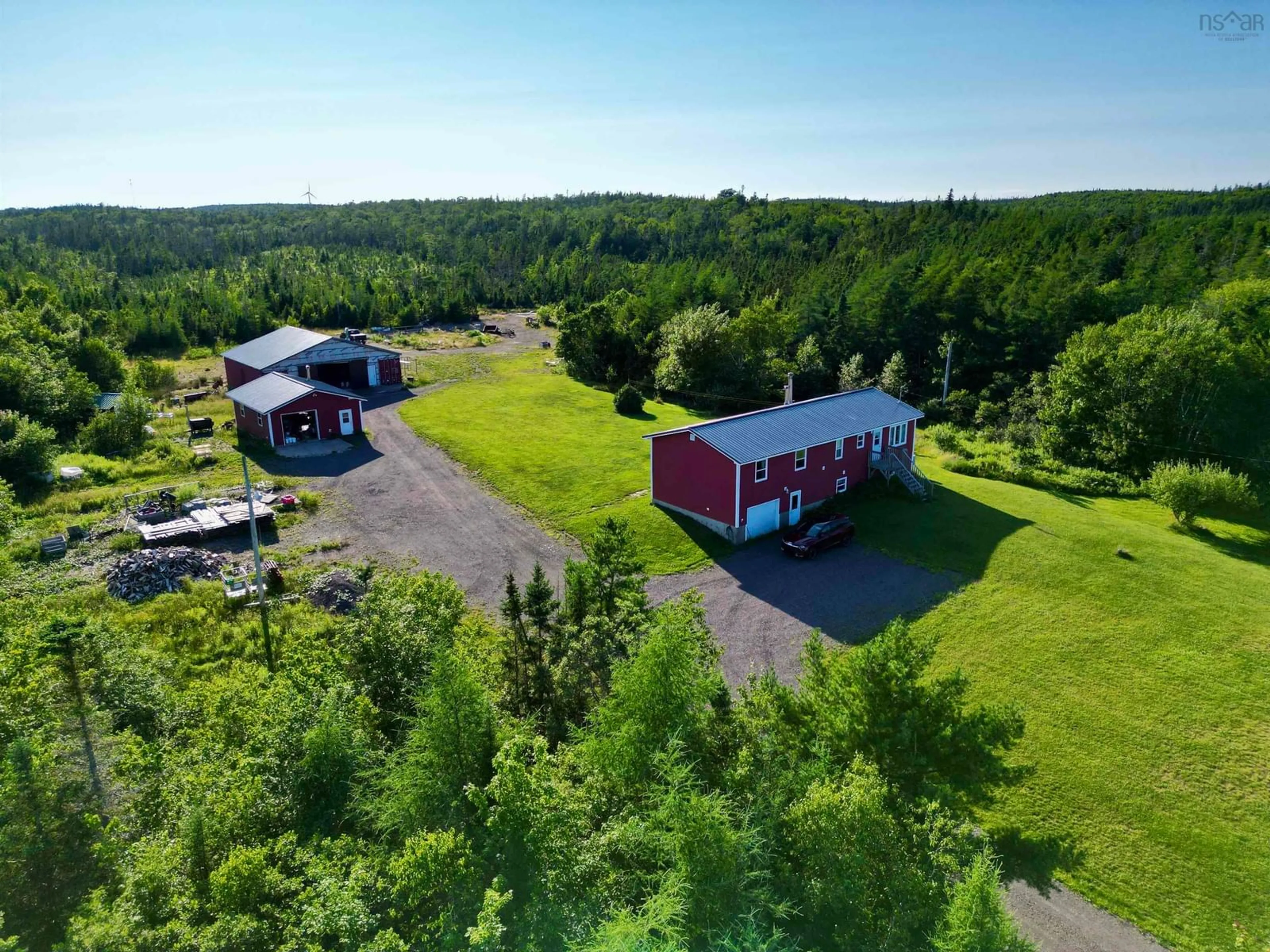 A pic from outside/outdoor area/front of a property/back of a property/a pic from drone, building for 1193 Grandique Road, Grand Lake Nova Scotia B0E 1A0