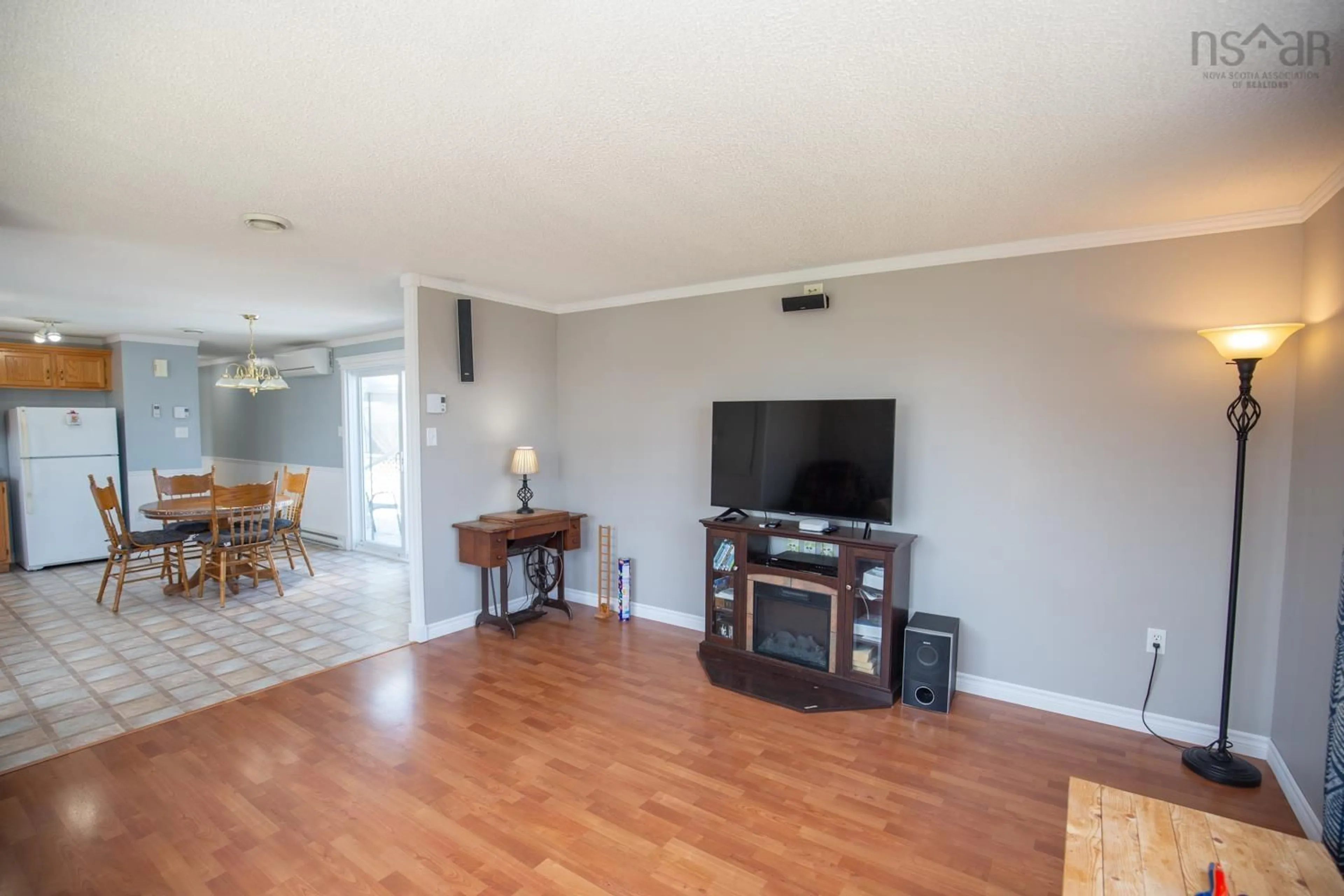 Living room with furniture, wood/laminate floor for 33 Dresden Way, Debert Nova Scotia B0M 1G0