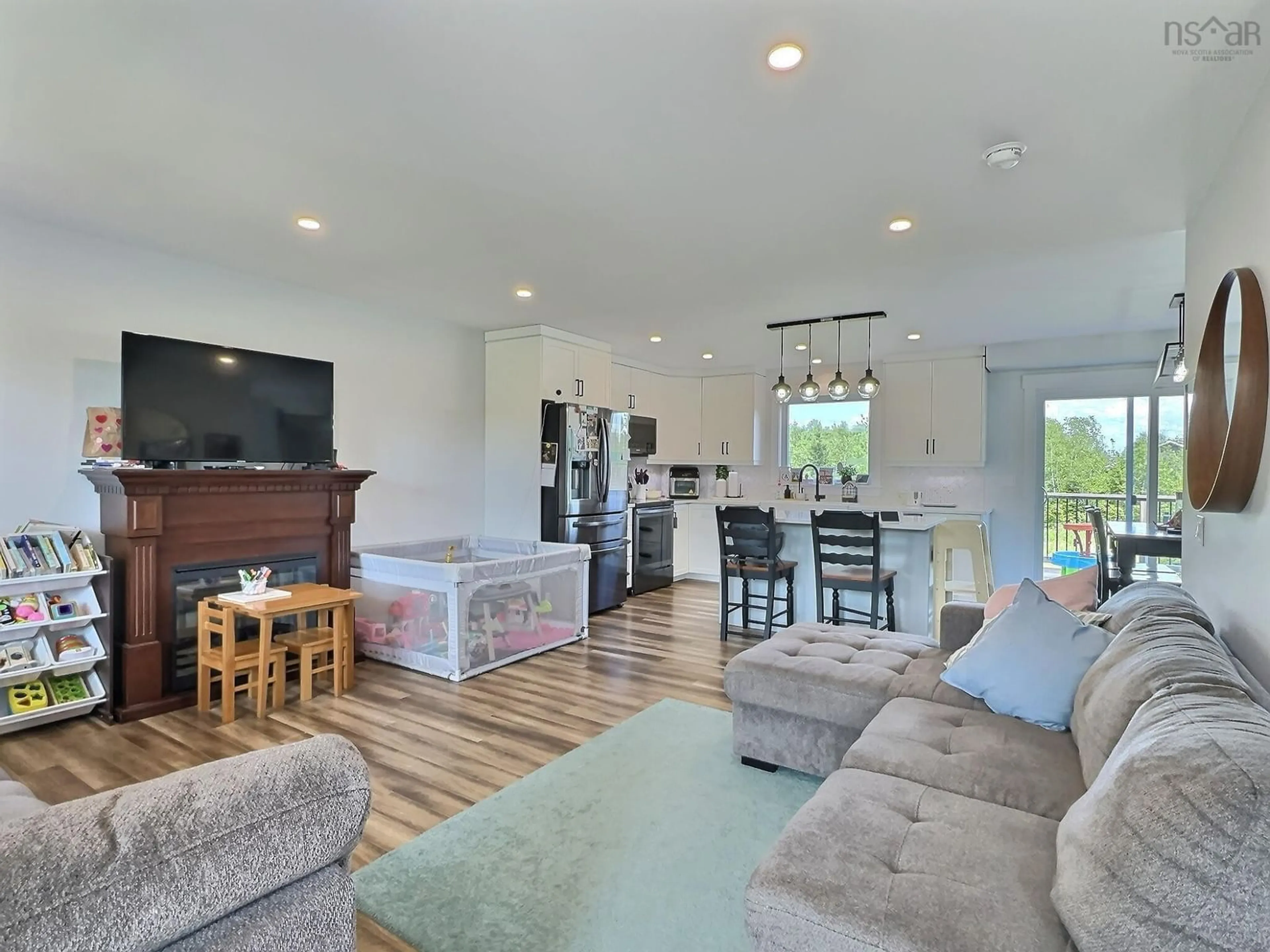 Living room with furniture, wood/laminate floor for 64 Moonlight Crt, Crowes Mills Nova Scotia B6L 5J3