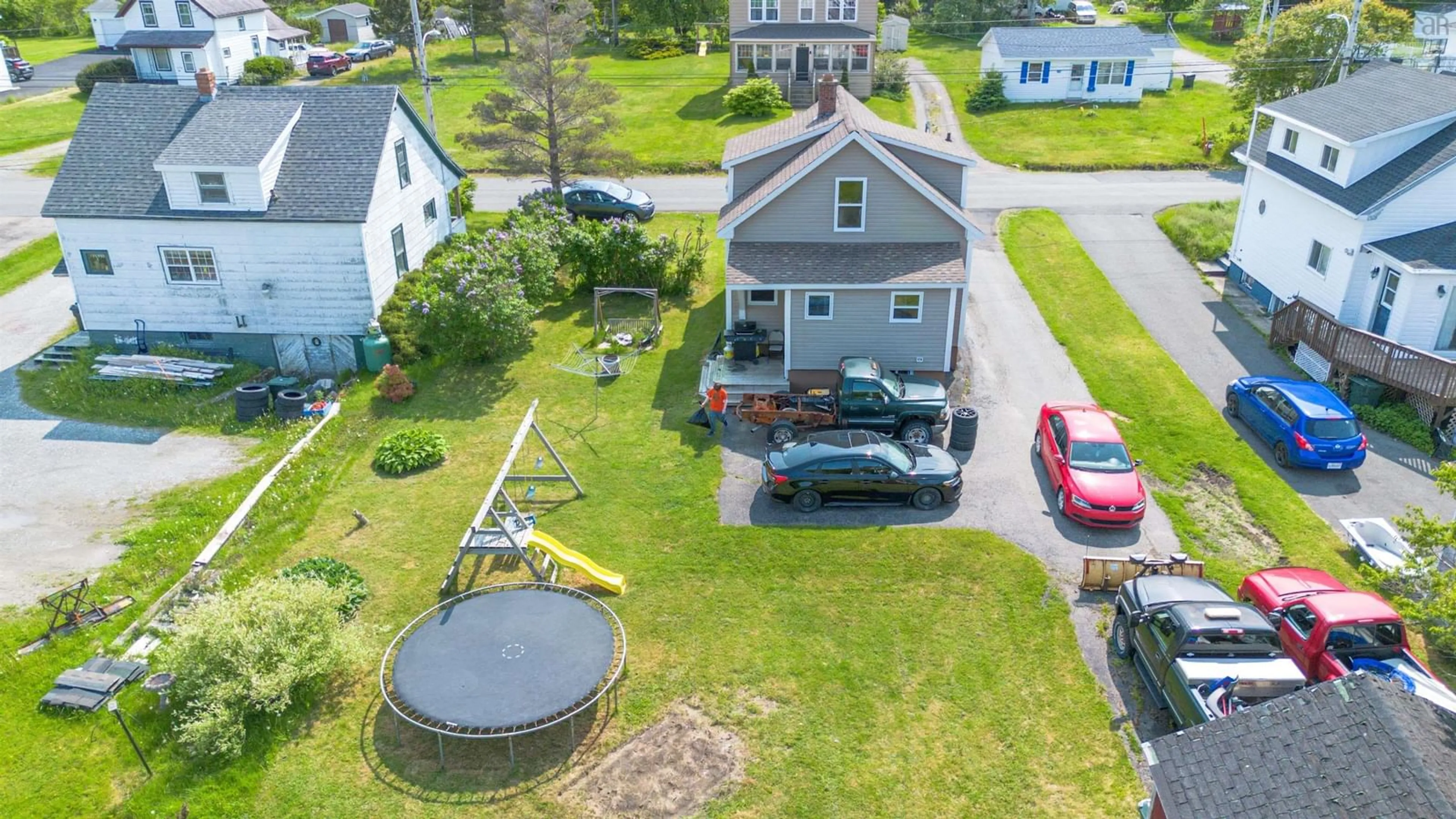 A pic from outside/outdoor area/front of a property/back of a property/a pic from drone, water/lake/river/ocean view for 265 Lake Rd, Glace Bay Nova Scotia B1A 2H2