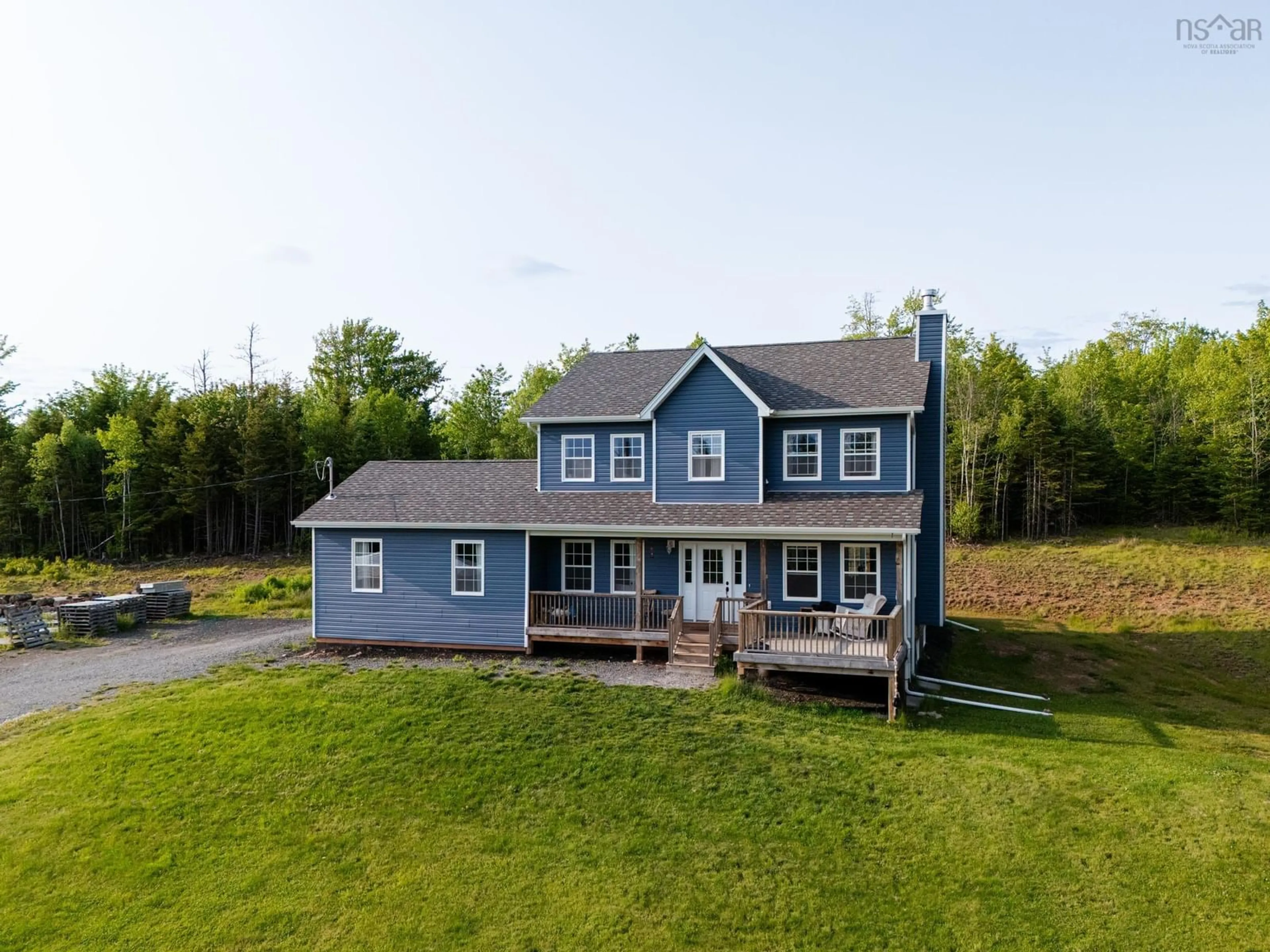 A pic from outside/outdoor area/front of a property/back of a property/a pic from drone, water/lake/river/ocean view for 9409 Highway 215, Pembroke Nova Scotia B0N 2R0