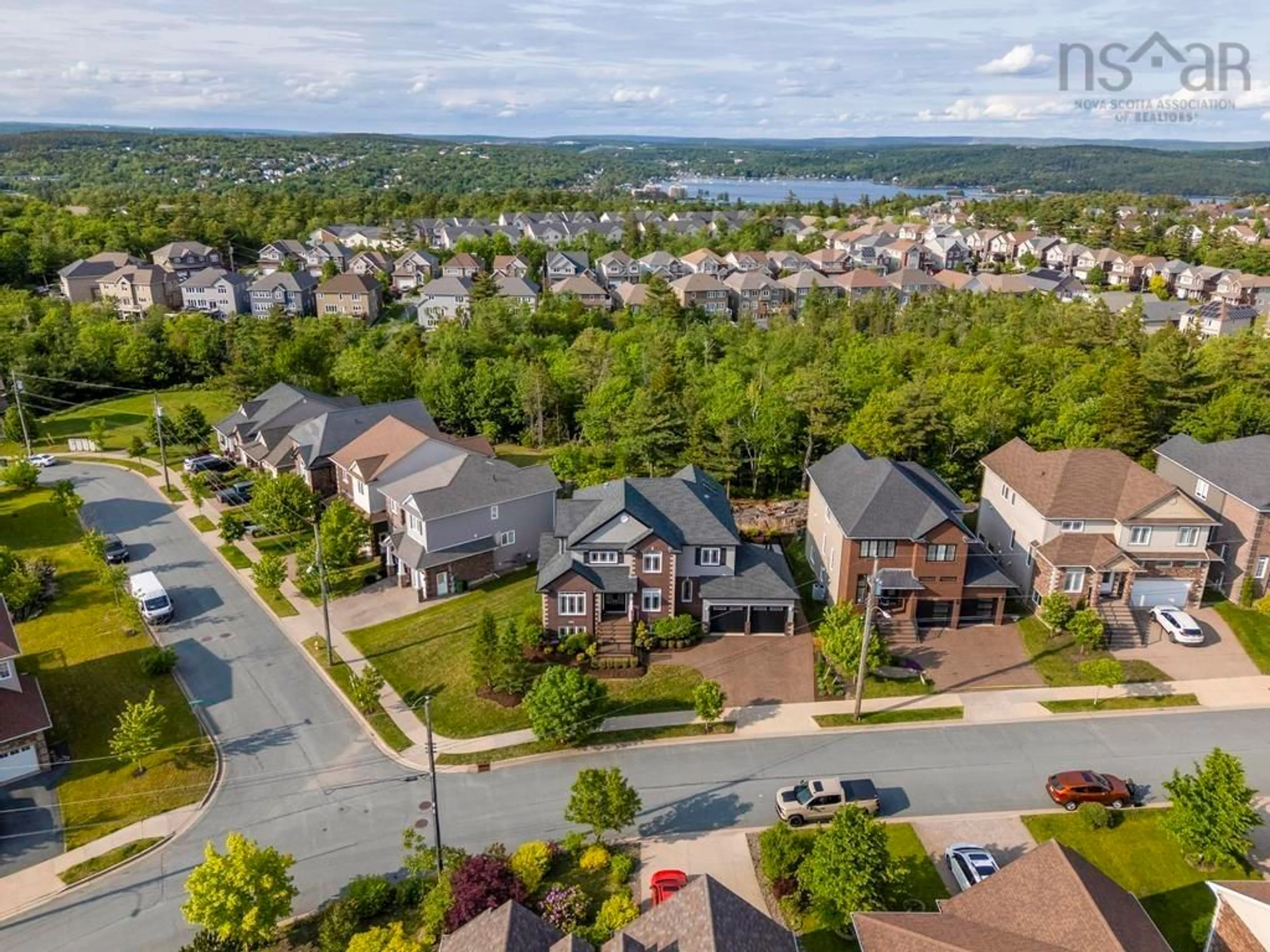 A pic from outside/outdoor area/front of a property/back of a property/a pic from drone, water/lake/river/ocean view for 70 William Borrett Terr, Bedford Nova Scotia B4A 0G7