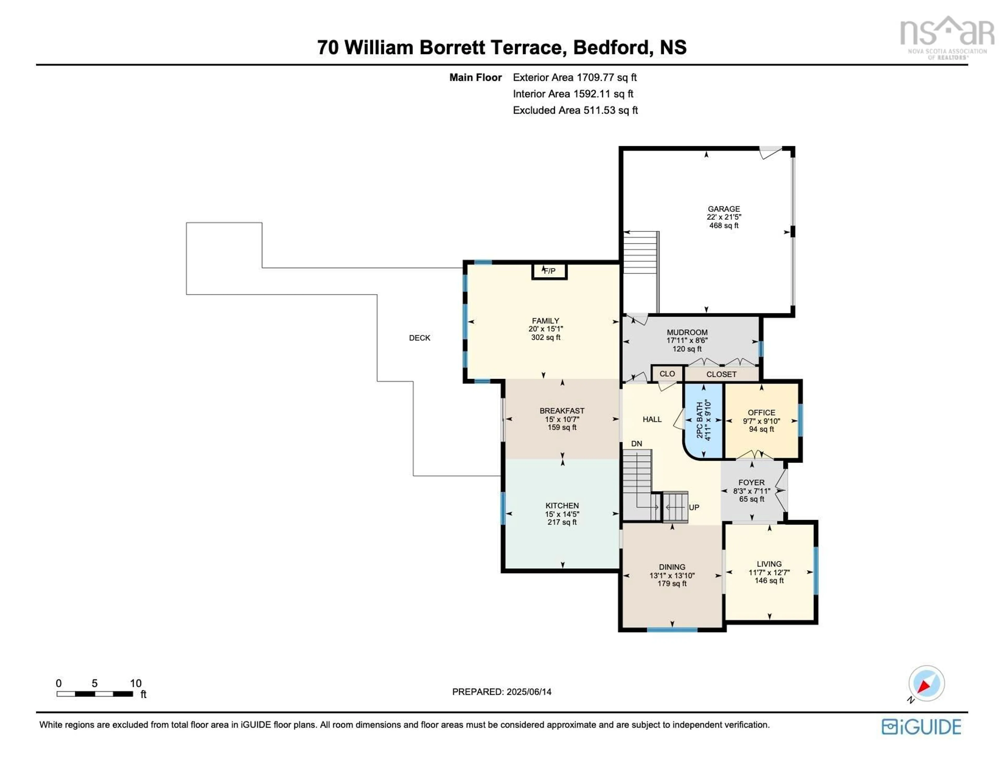 Floor plan for 70 William Borrett Terr, Bedford Nova Scotia B4A 0G7