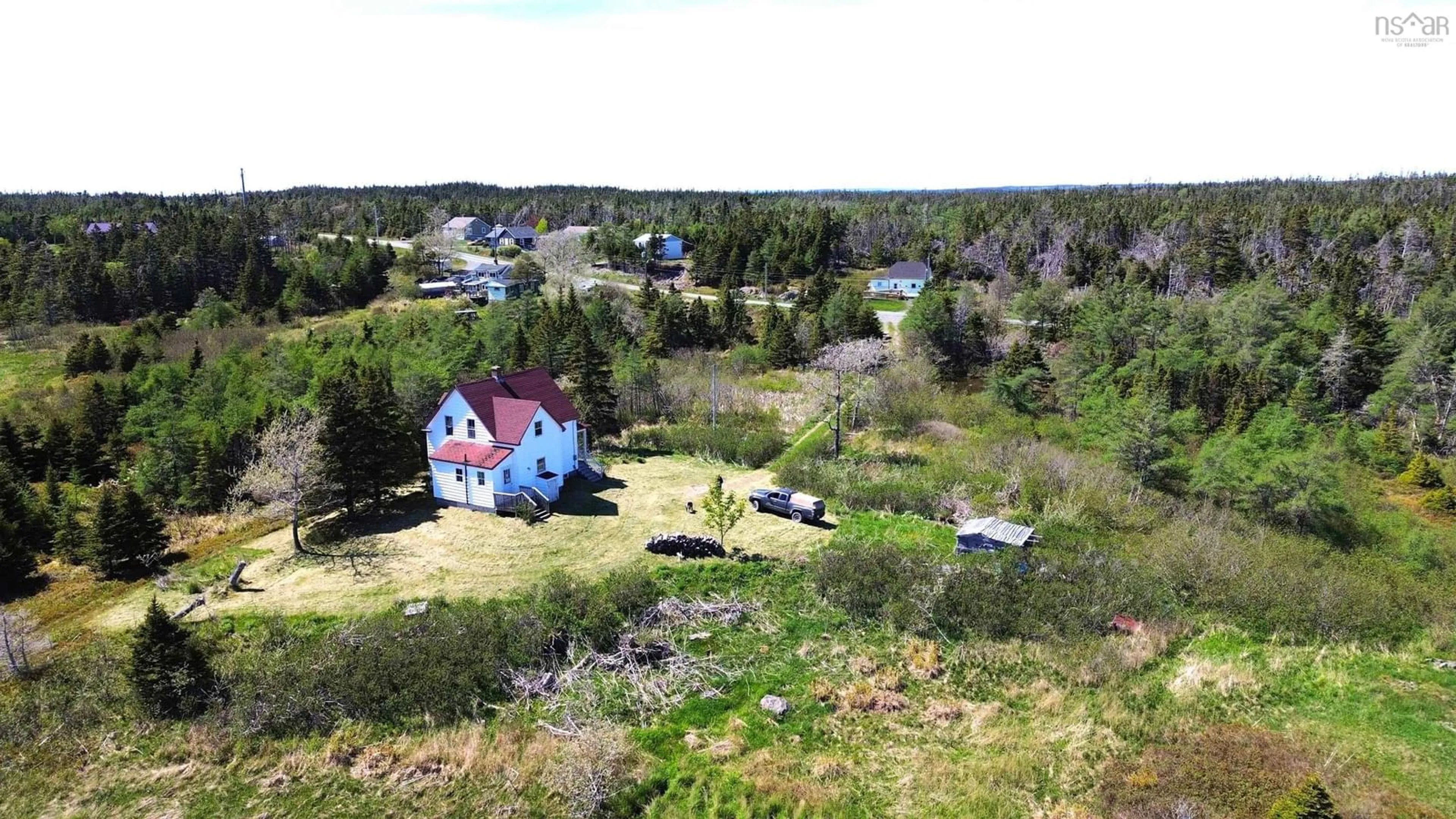 A pic from outside/outdoor area/front of a property/back of a property/a pic from drone, water/lake/river/ocean view for 3098 Point Michaud Rd, Gracieville Nova Scotia B0E 1W0