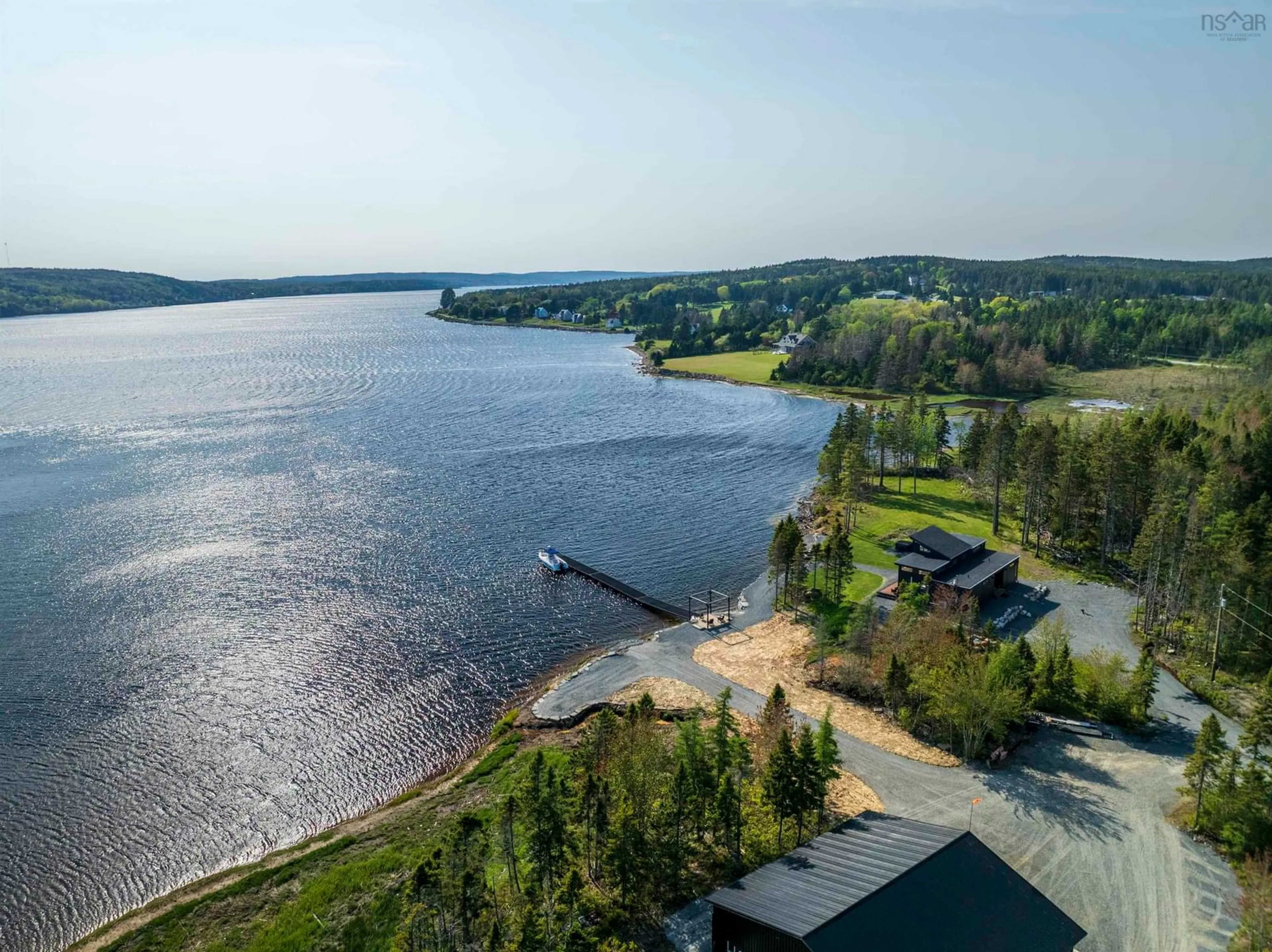 A pic from outside/outdoor area/front of a property/back of a property/a pic from drone, water/lake/river/ocean view for 4125 Highway 332, East Lahave Nova Scotia B4V 0W1