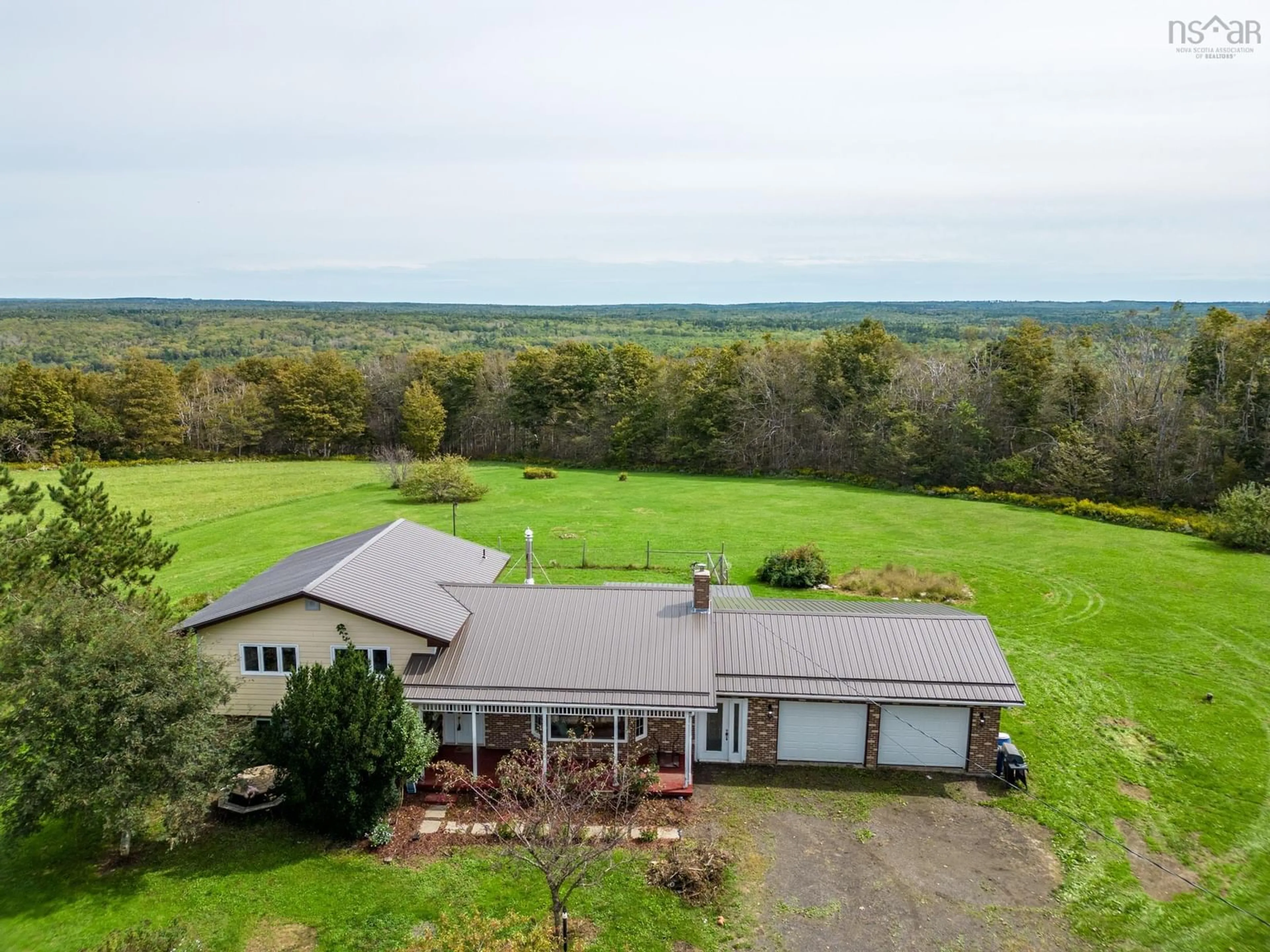 A pic from outside/outdoor area/front of a property/back of a property/a pic from drone, water/lake/river/ocean view for 2786 Ridge Road, Hillgrove Nova Scotia B0V 1A0