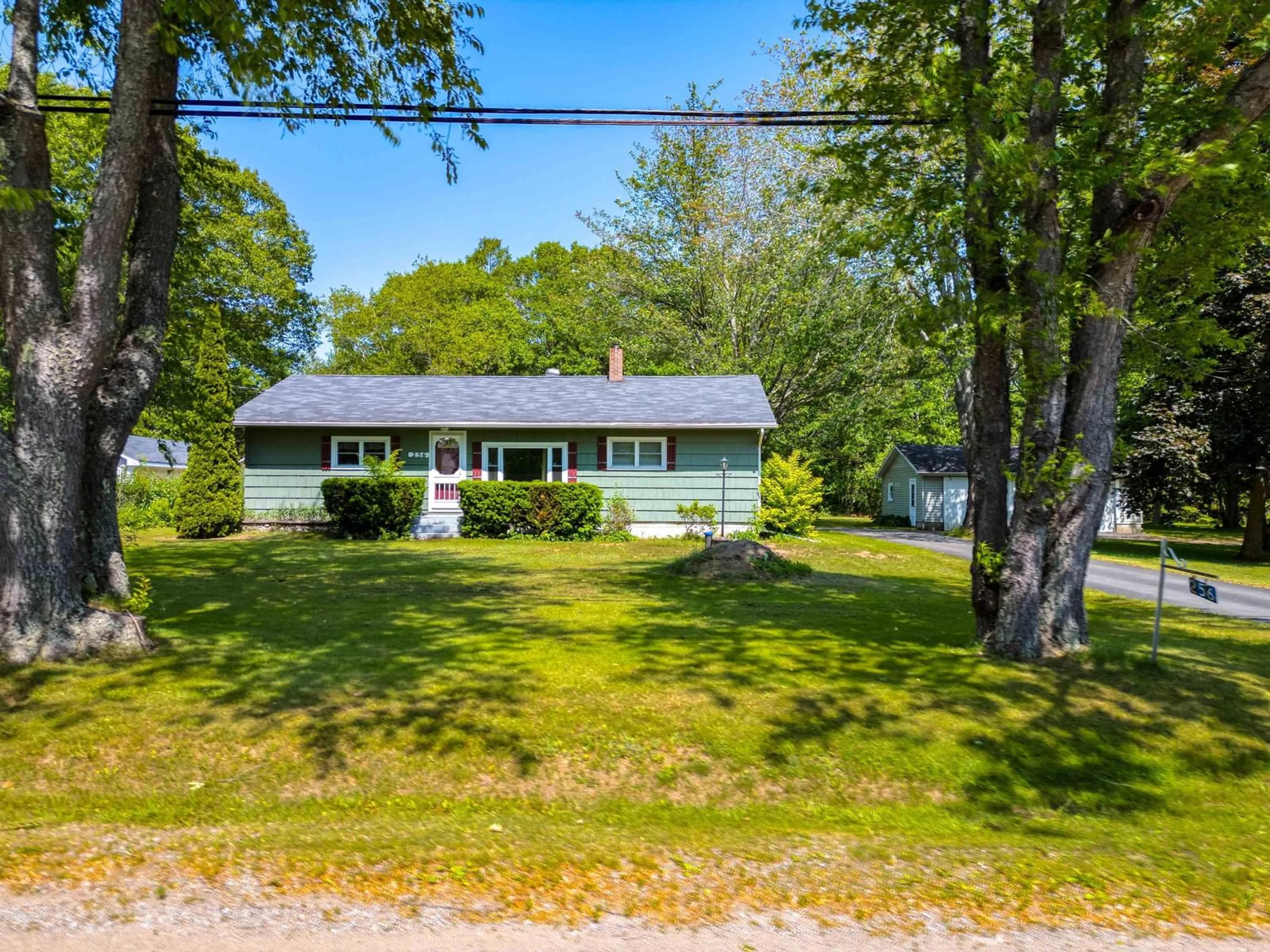 A pic from outside/outdoor area/front of a property/back of a property/a pic from drone, street for 256 Dodge Road, Wilmot Nova Scotia B0P 1W0